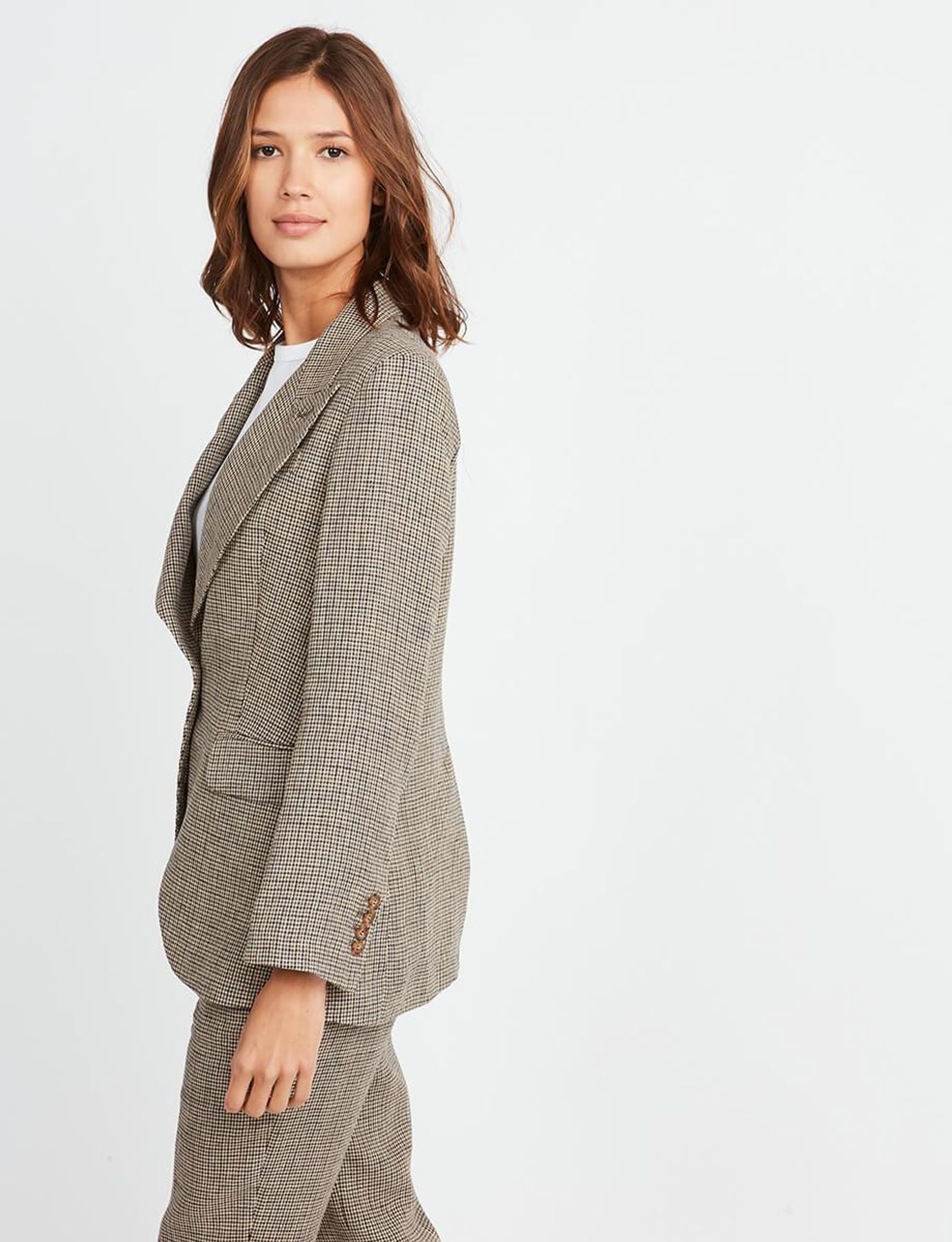 Giacca Gaelle in lino pied-de-poule