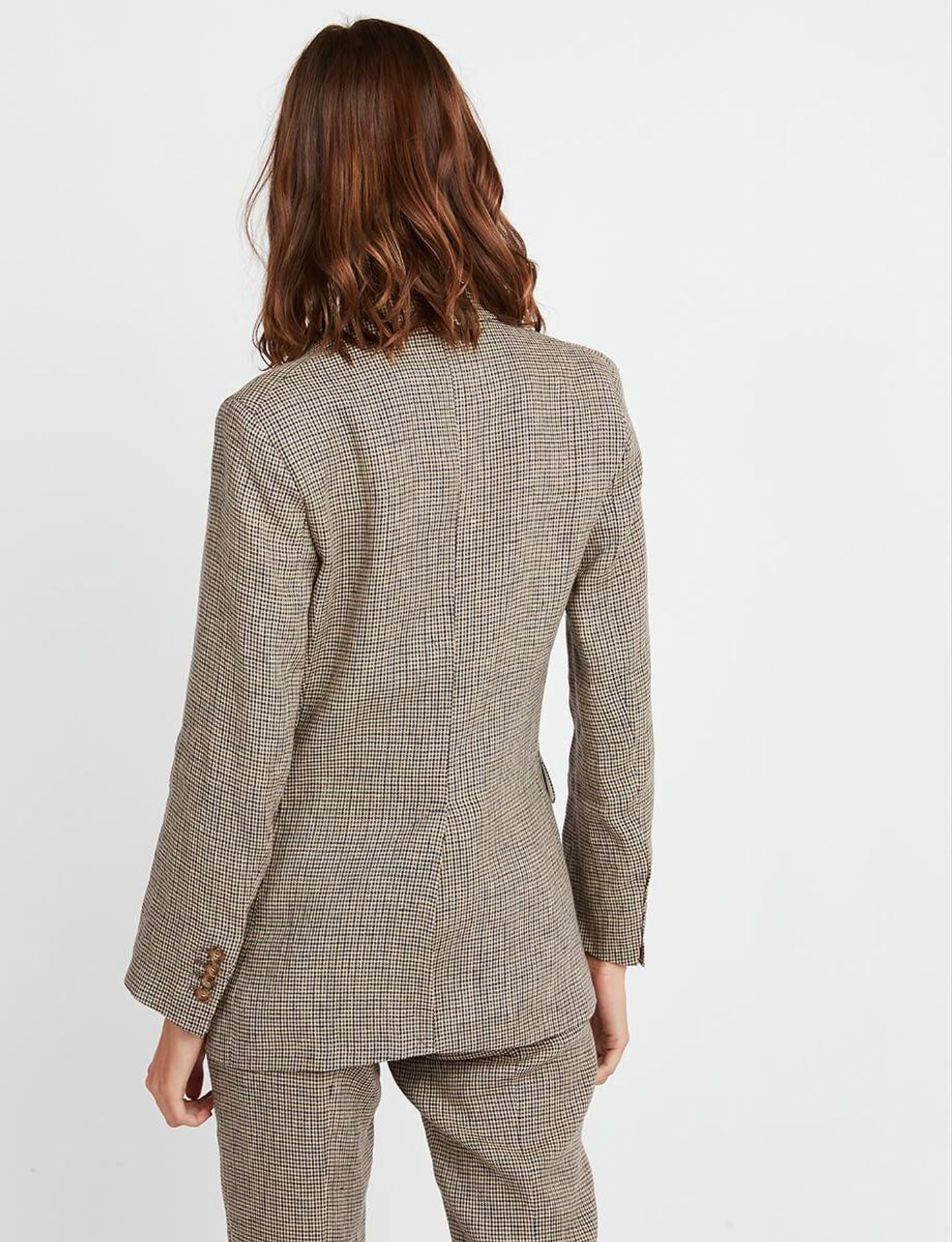 Giacca Gaelle in lino pied-de-poule
