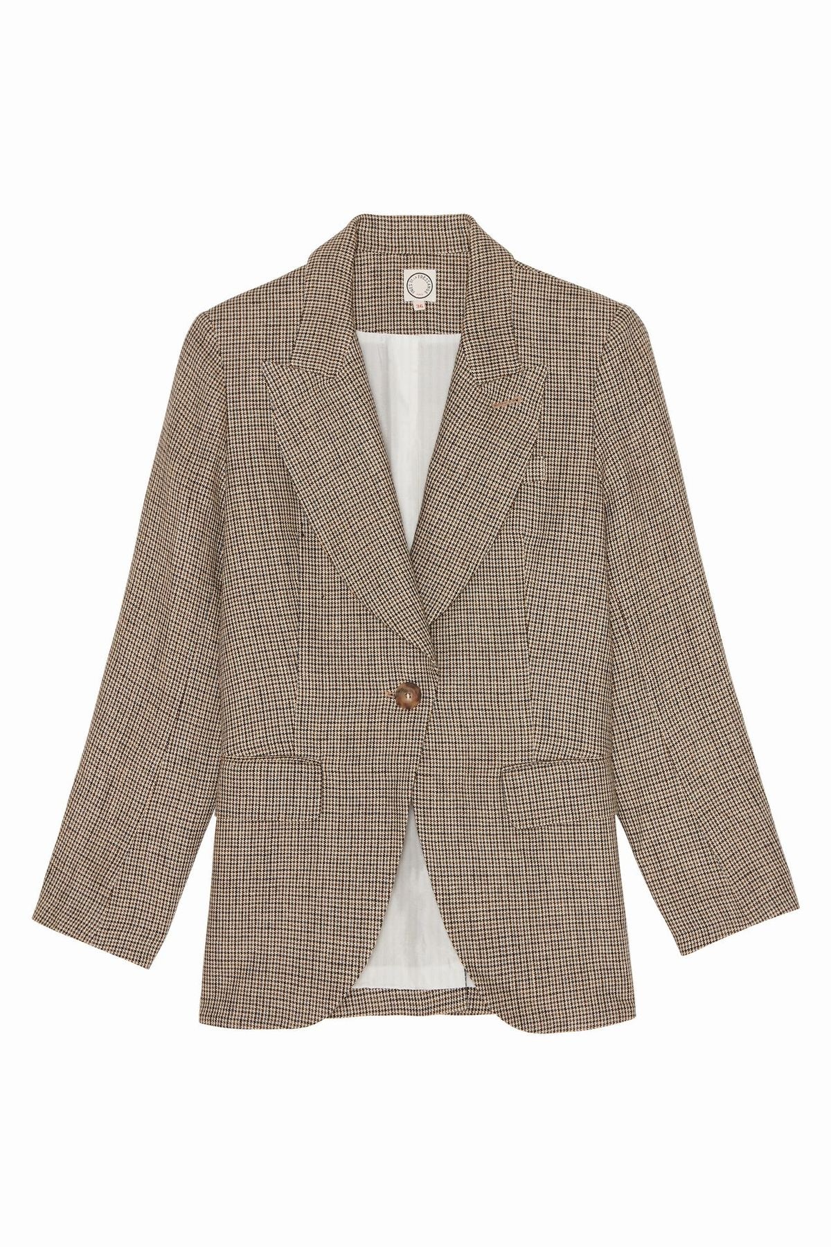 Giacca Gaelle in lino pied-de-poule