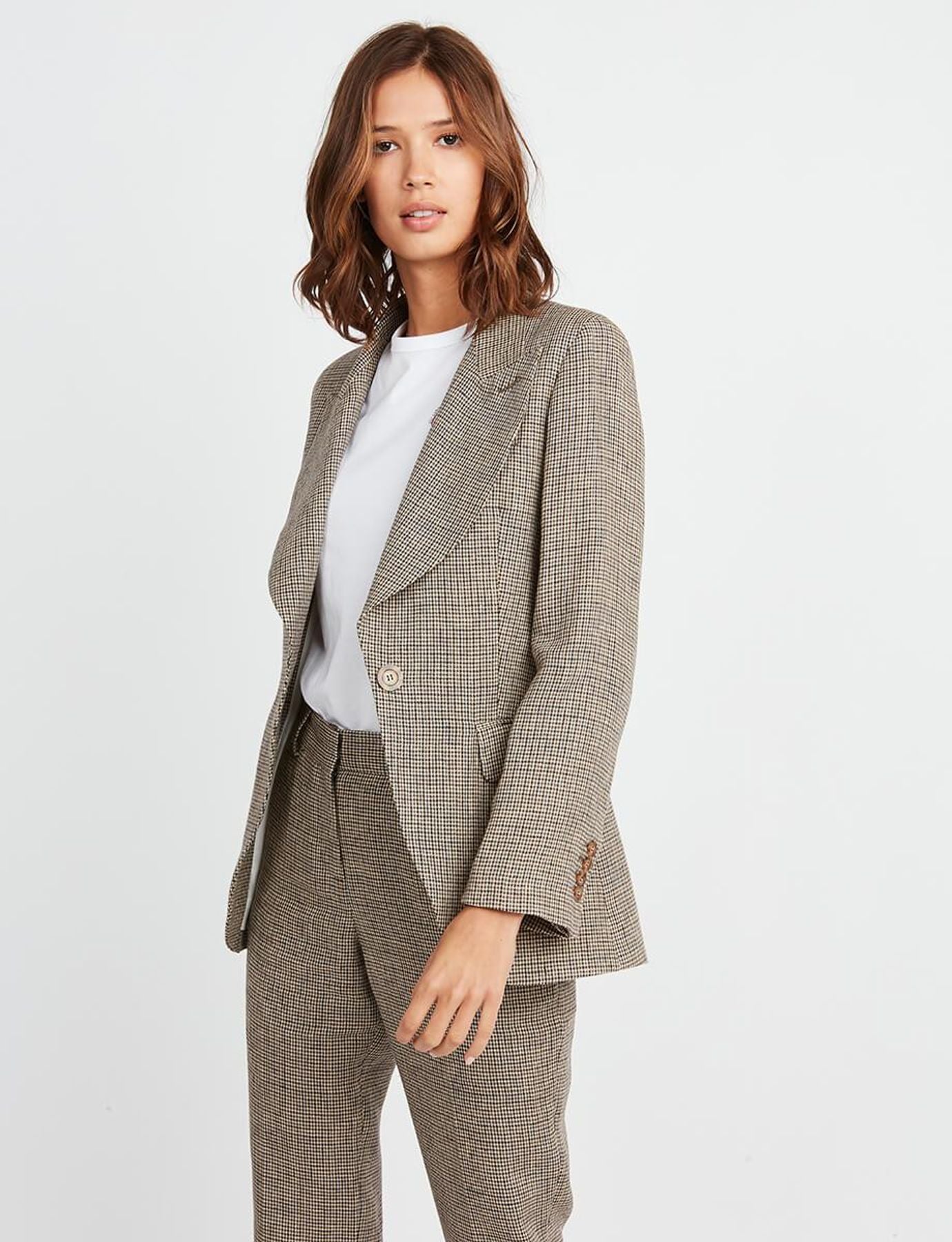 Giacca Gaelle in lino pied-de-poule