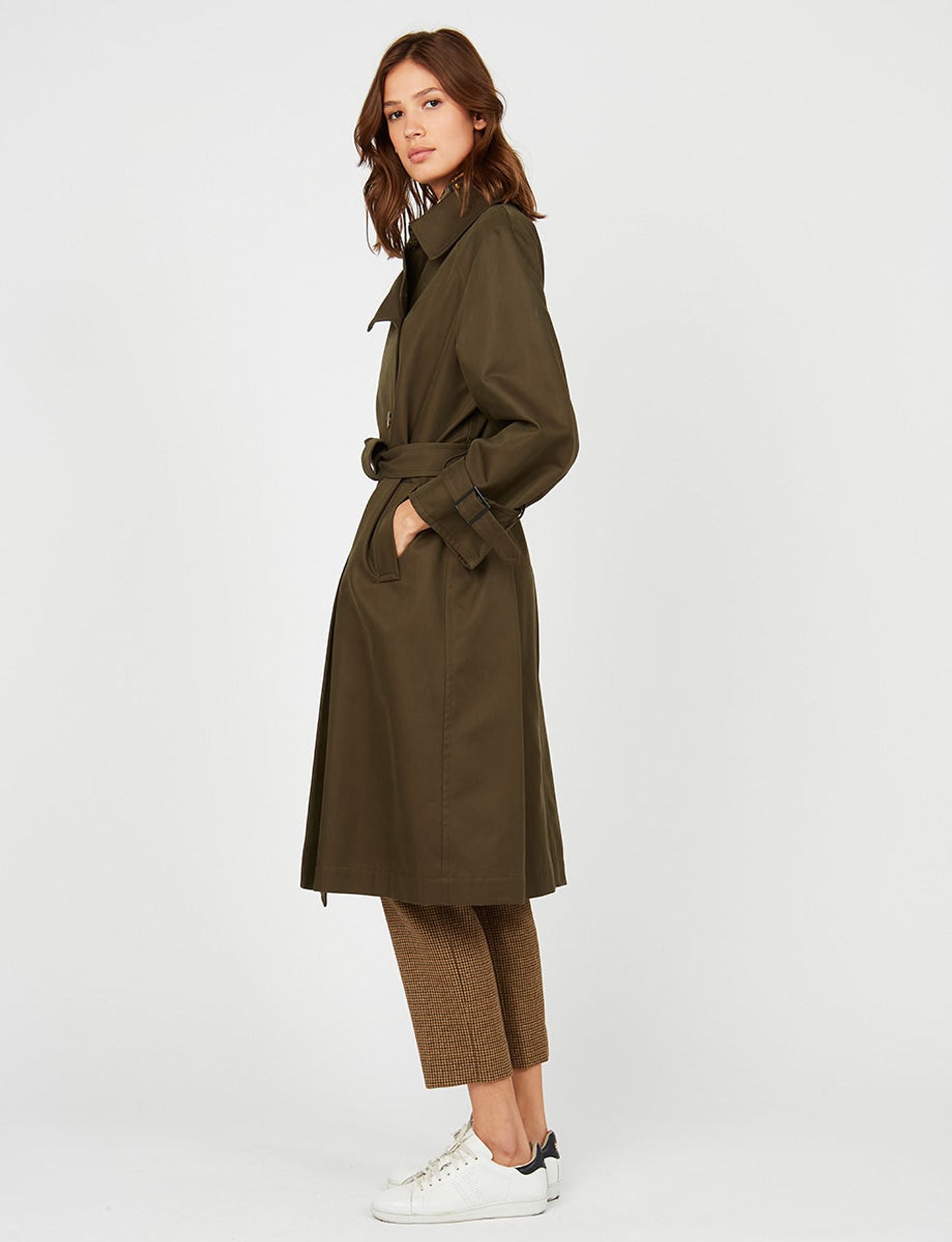 Trench Blake color kaki scuro