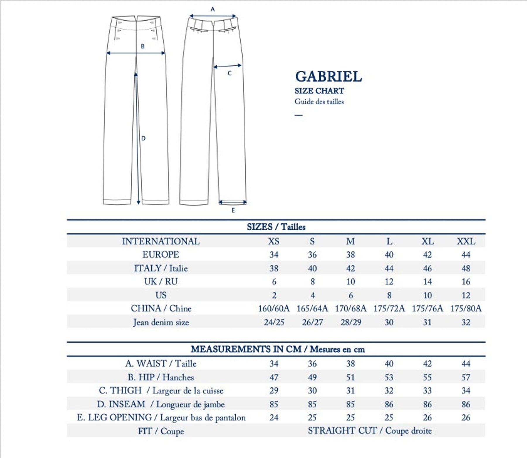 Pantalone Gabriel azul marino