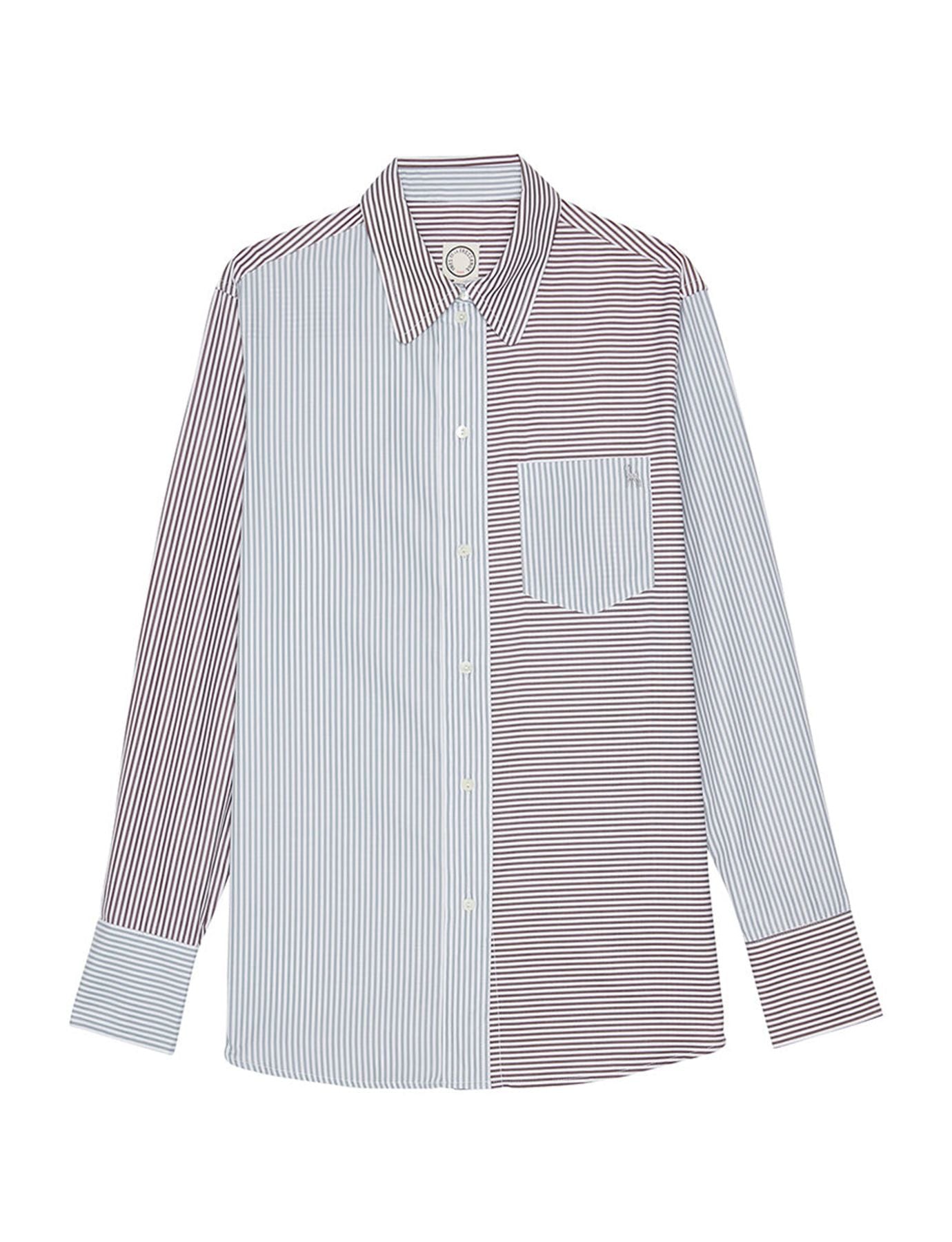 Camisa de rayas grises y marrones Maureen