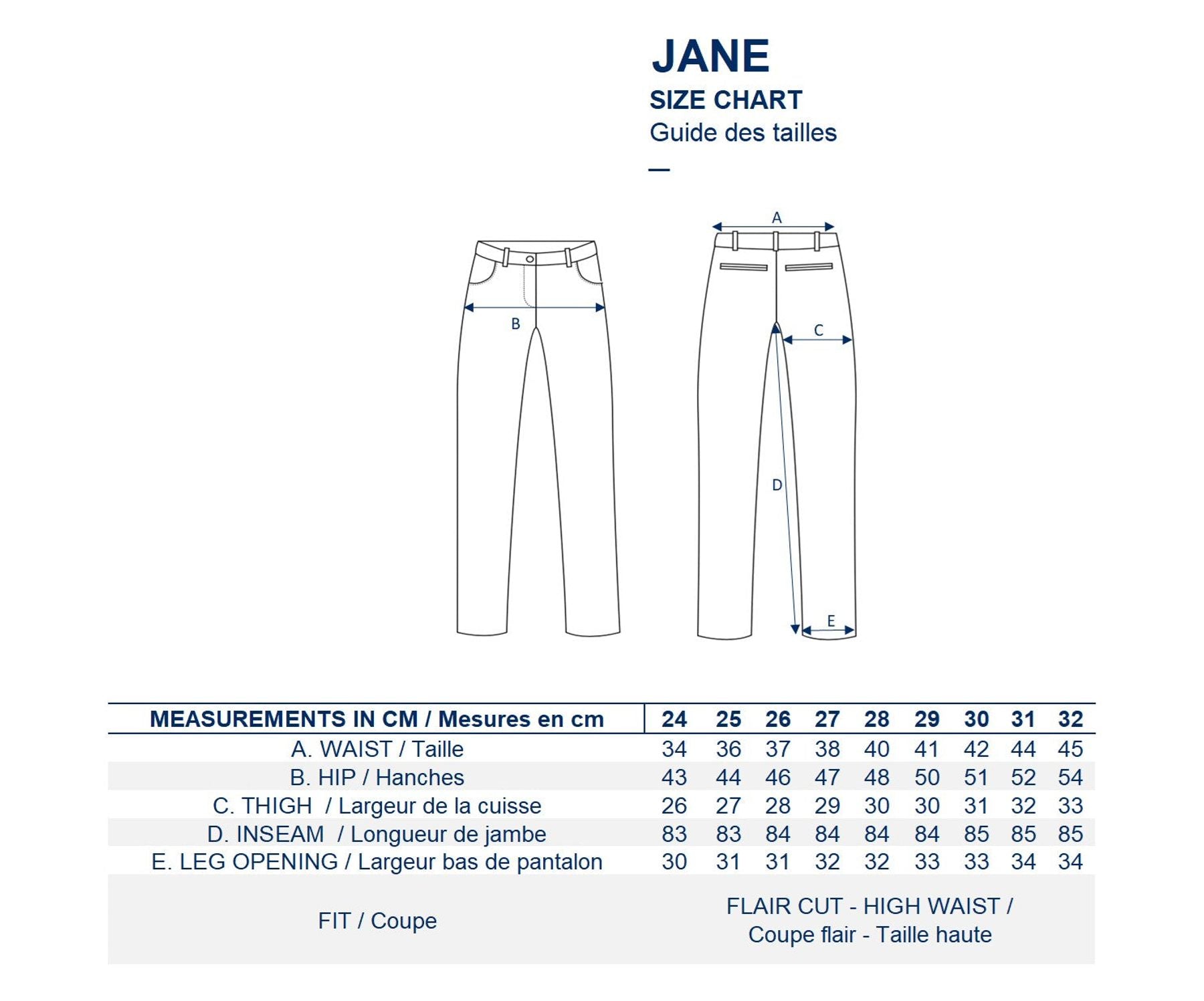 Vaqueros acampanados Jane