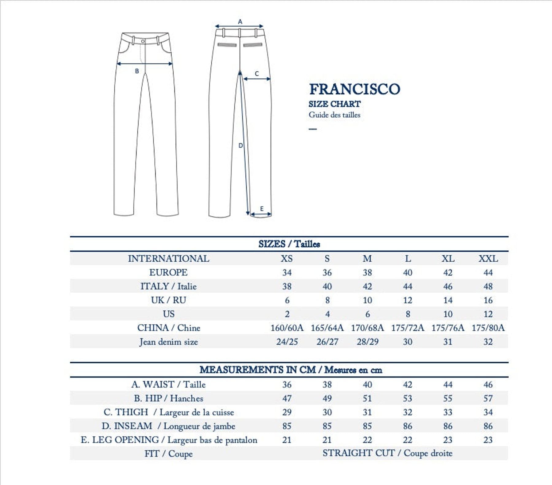 Pantaloni Francisco navy
