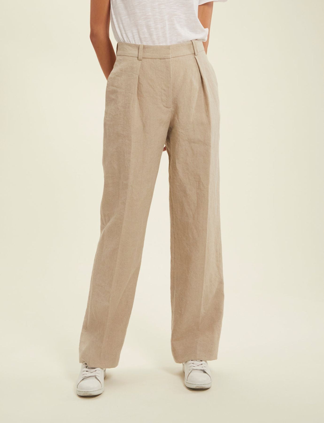 Pantalone Hector di lino beige
