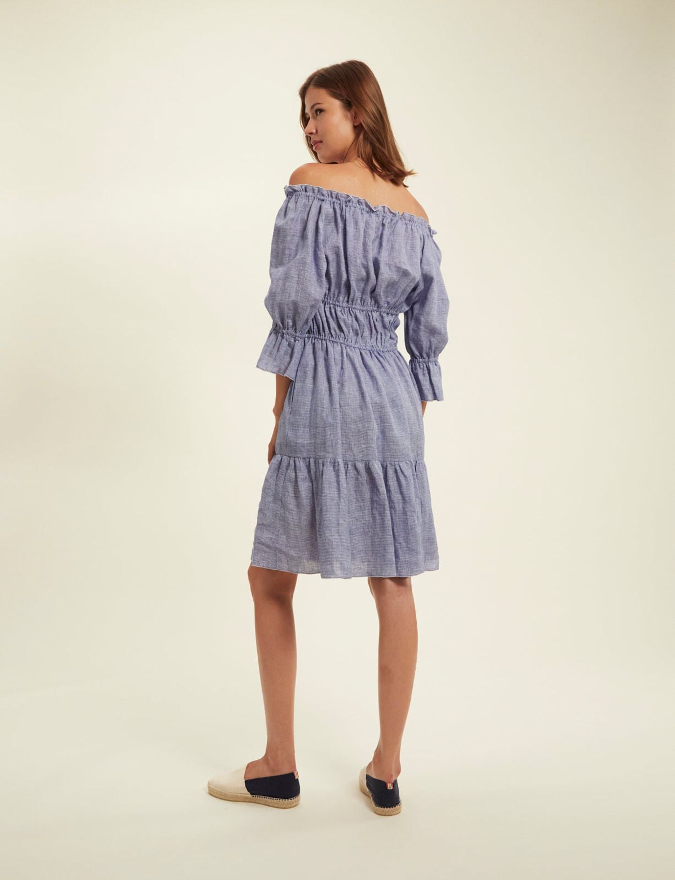 Abito Palmina in lino blu