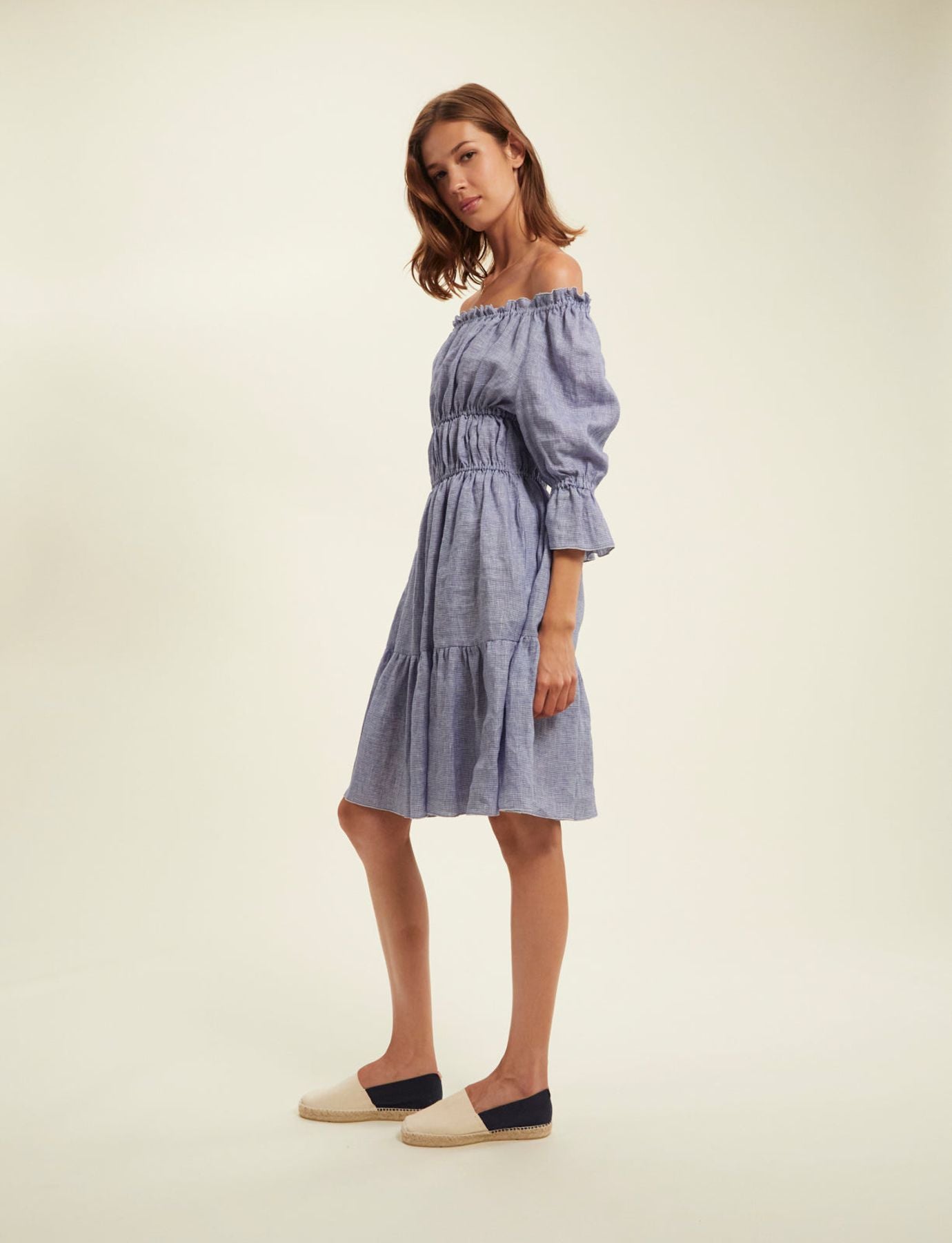 Abito Palmina in lino blu