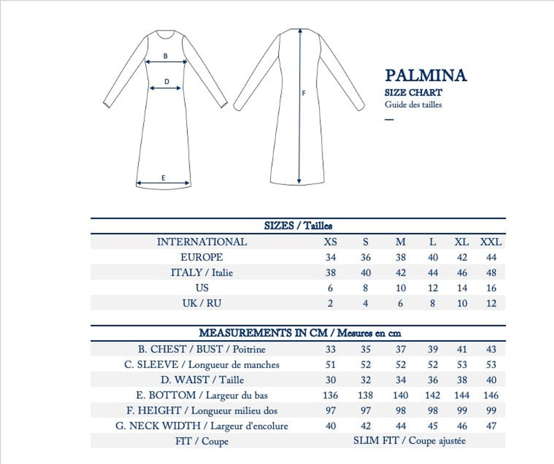 Abito Palmina in lino blu
