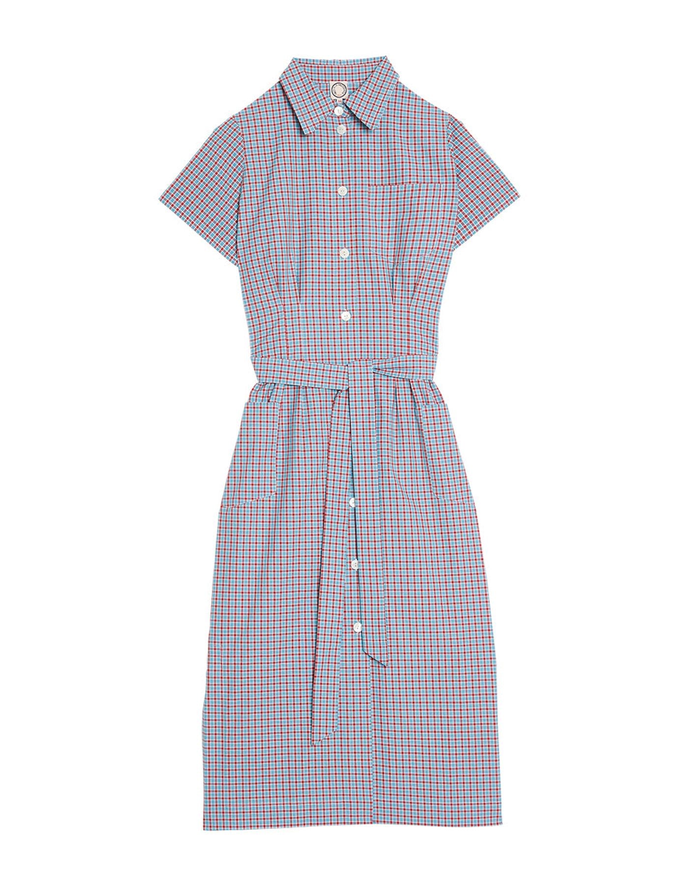 Gilet camisero di tessuto turchese Ethel