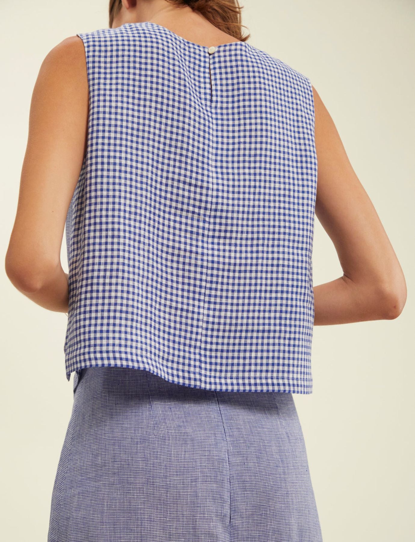 Blusa di lino blu Albert