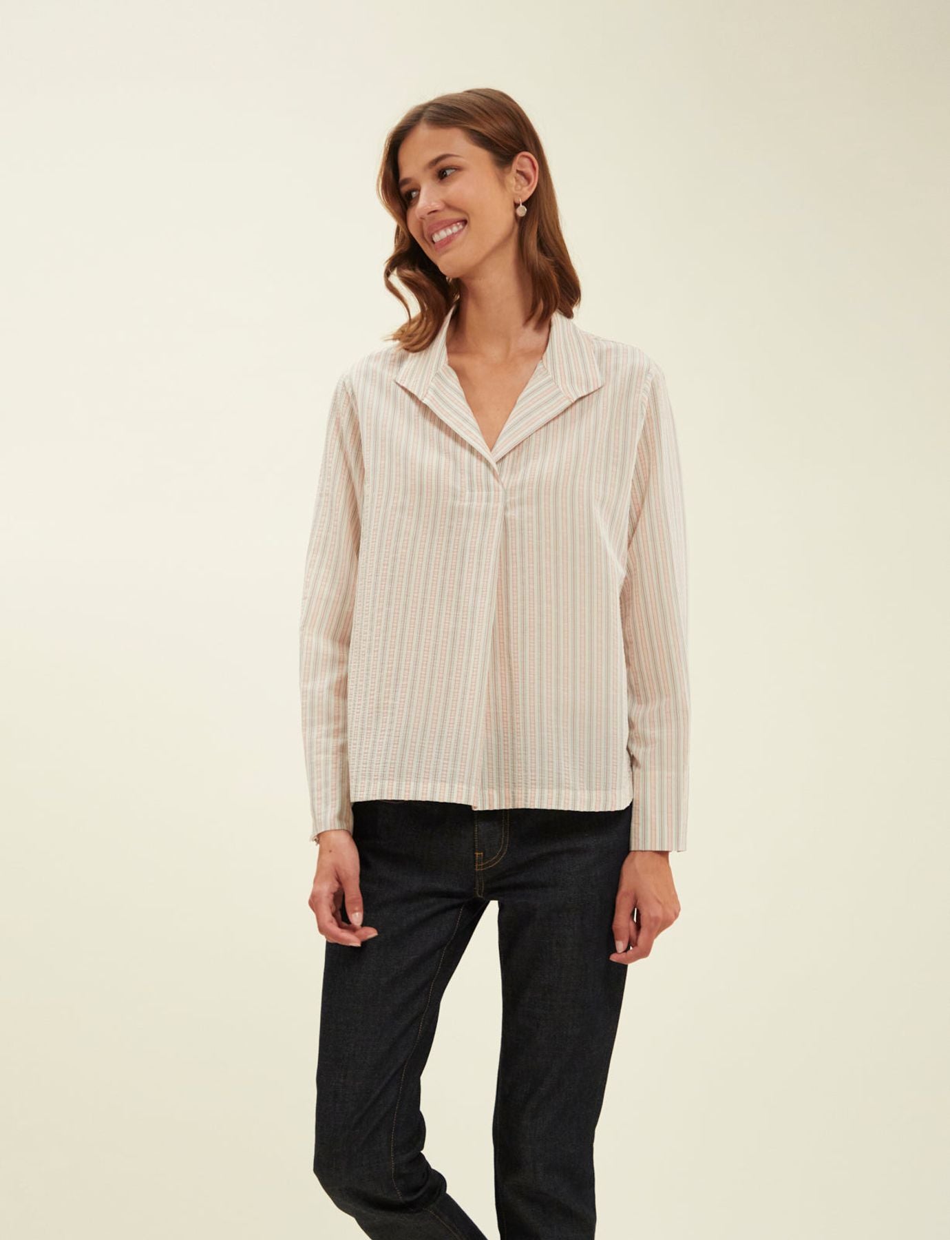 Blusa Noa in crudo con rayas