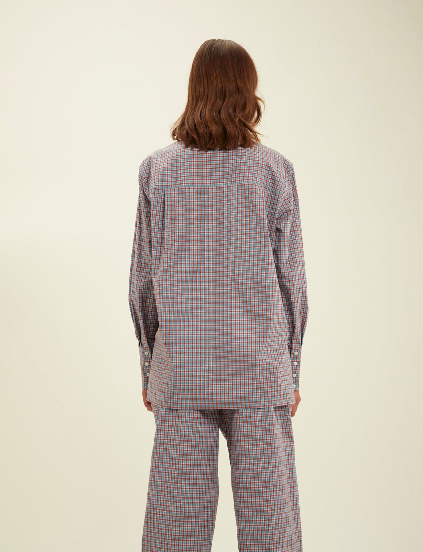 Camicia a quadri turchese Falco