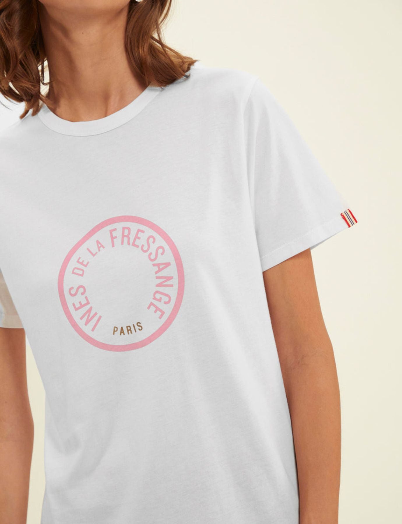 Maglietta Oscar bianca con logo rosa