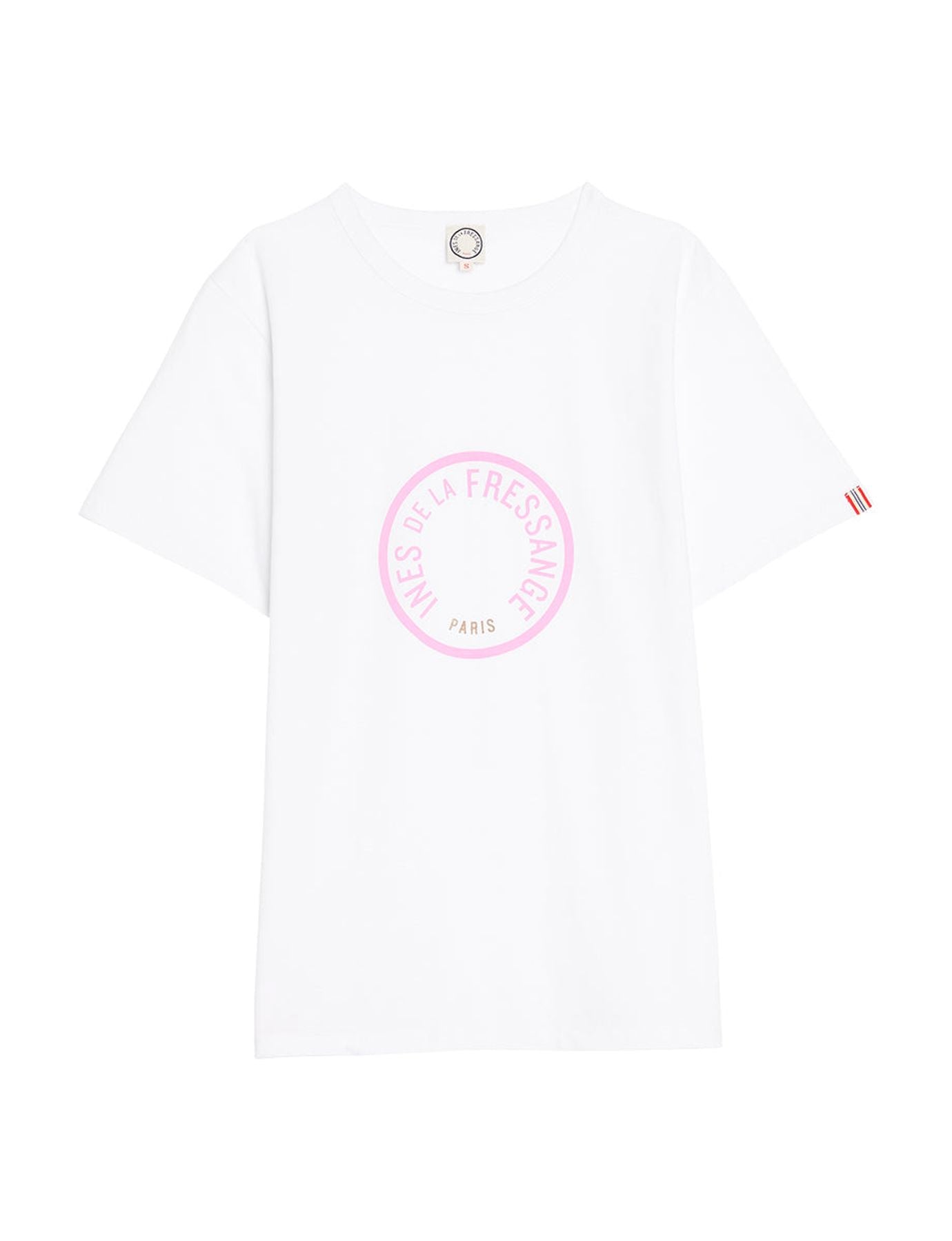 Maglietta Oscar bianca con logo rosa