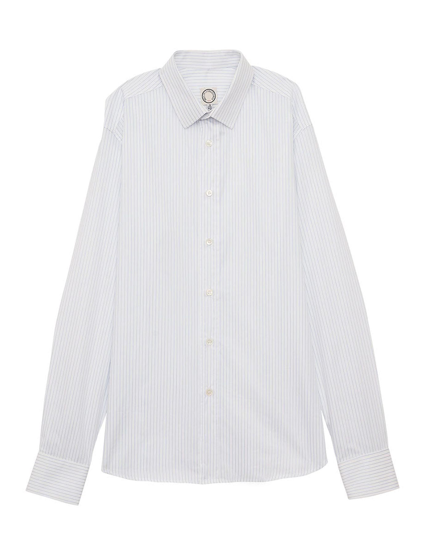Camicia Olivier a righe bianche e blu