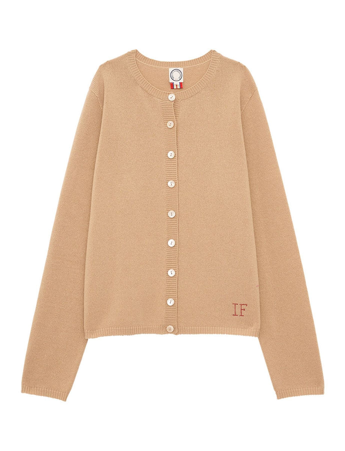 Cárdigan di lana e cachemira Cesaria Beige