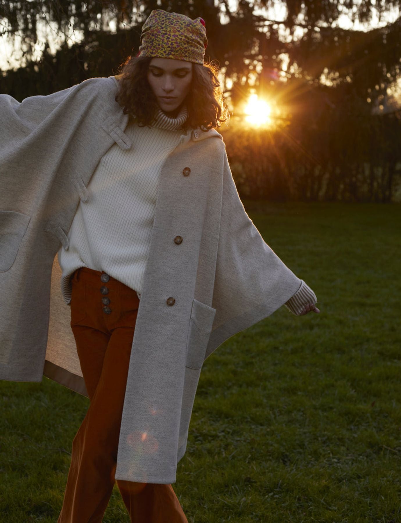 Capa di lana beige/crudo Ruppert
