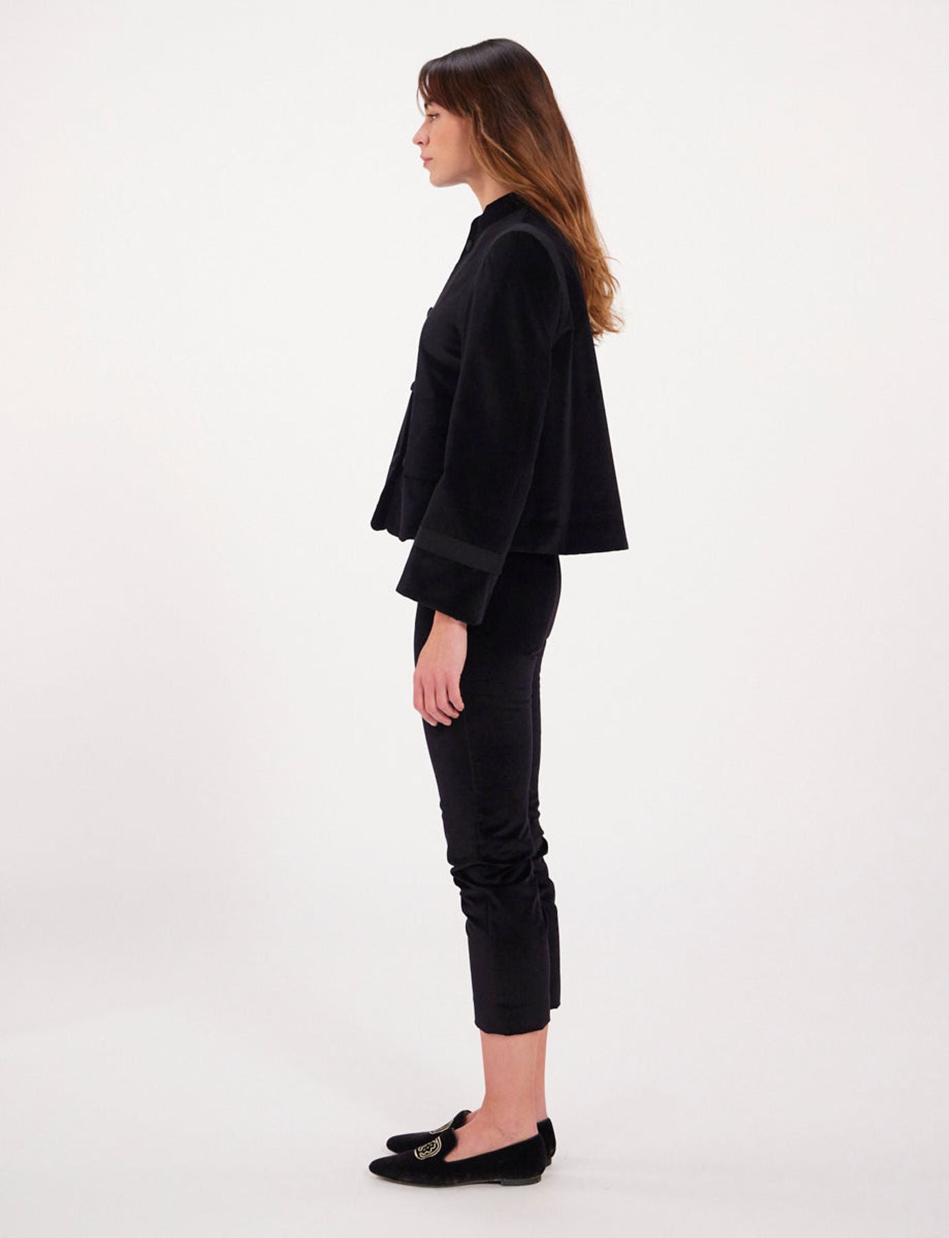 Pantaloni Audrey in terciopelo nero