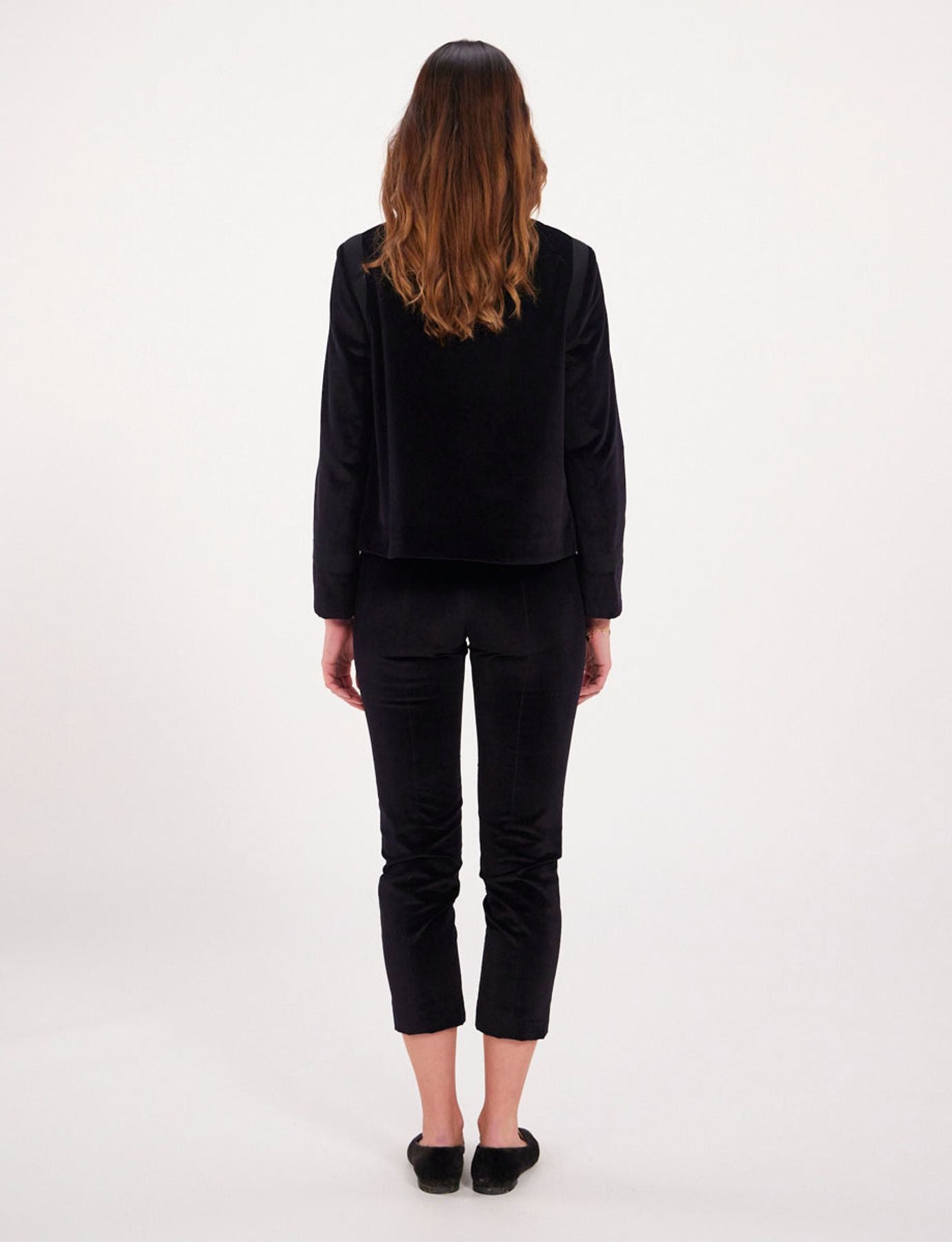 Pantaloni Audrey in terciopelo nero