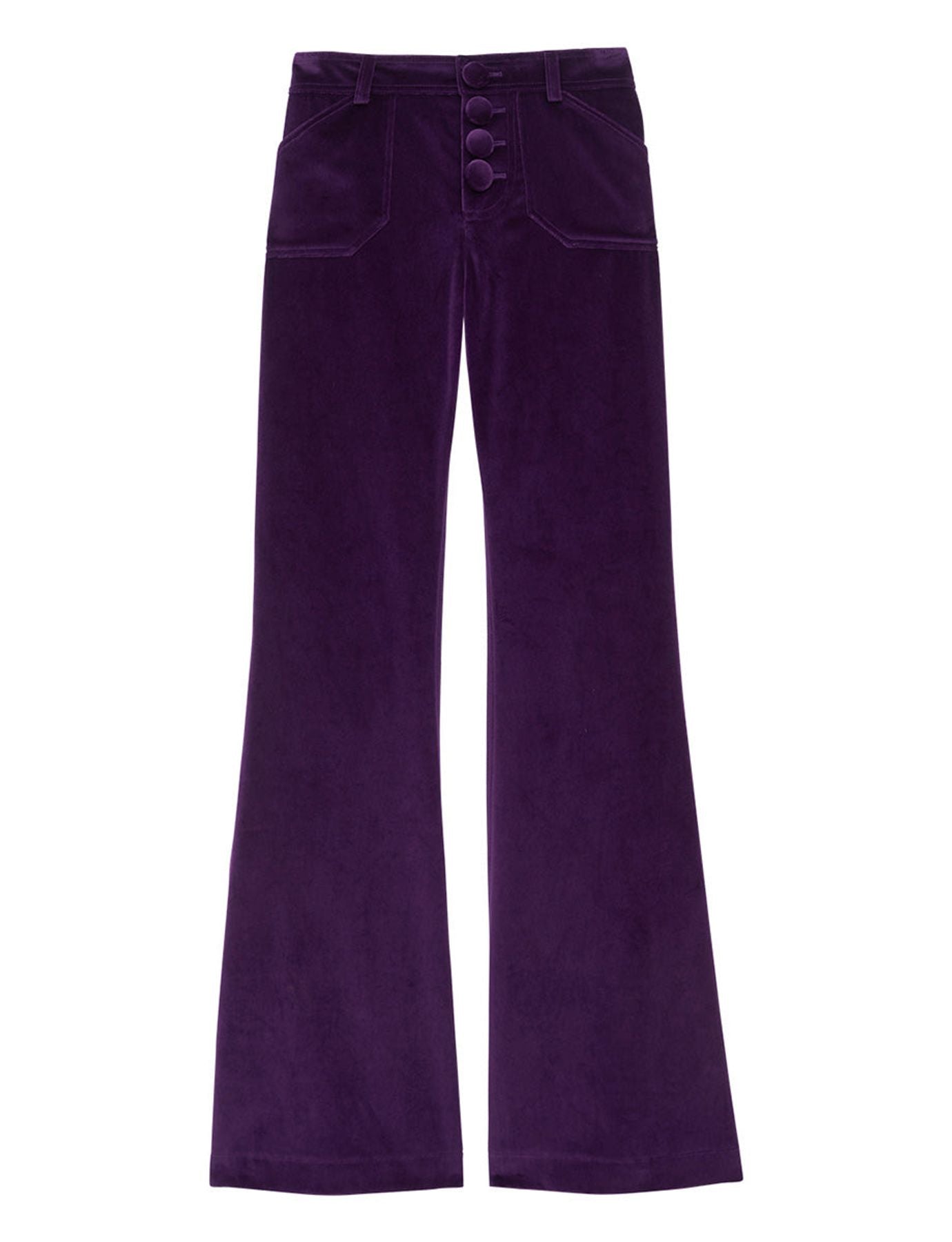 Pantaloni in velluto viola Charlotte