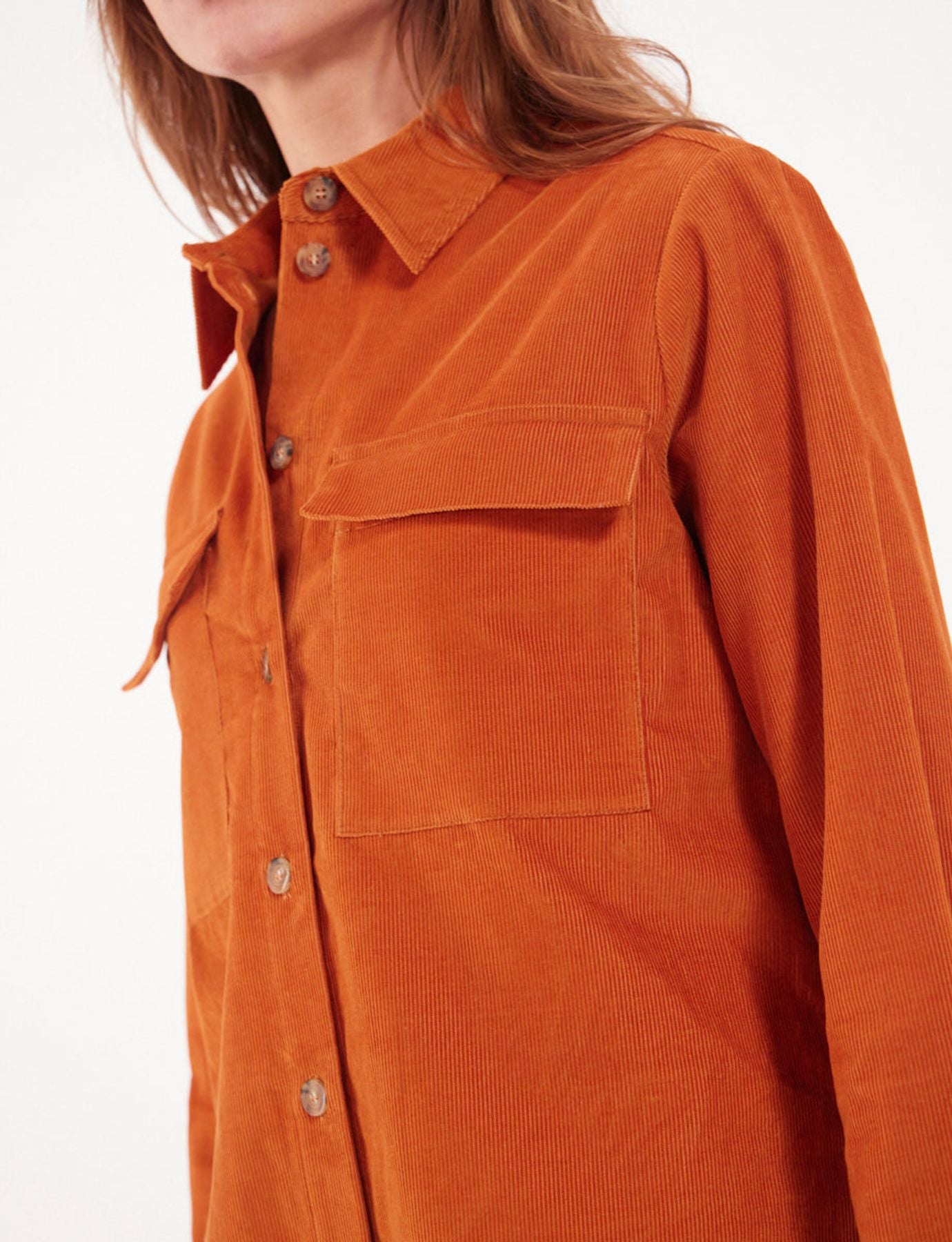 Camisa de terciopelo naranja Chandler