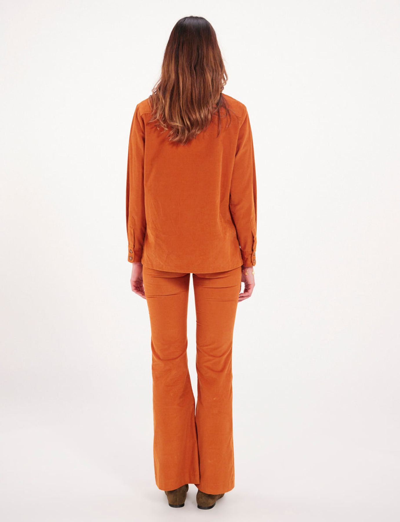 Camisa de terciopelo naranja Chandler
