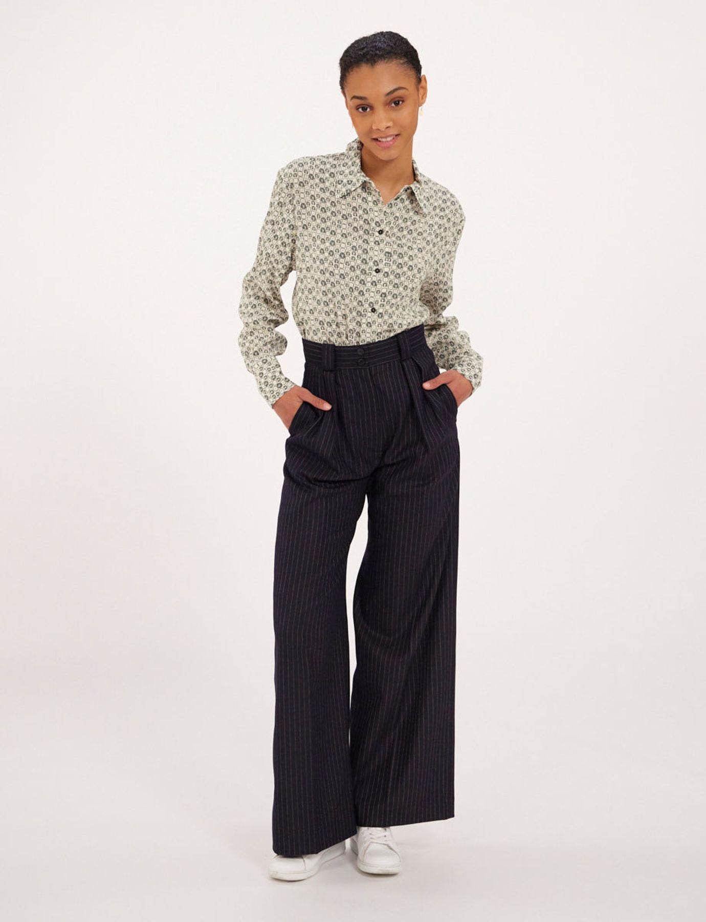 Camicia con stampa di foglie di quercia Maureen