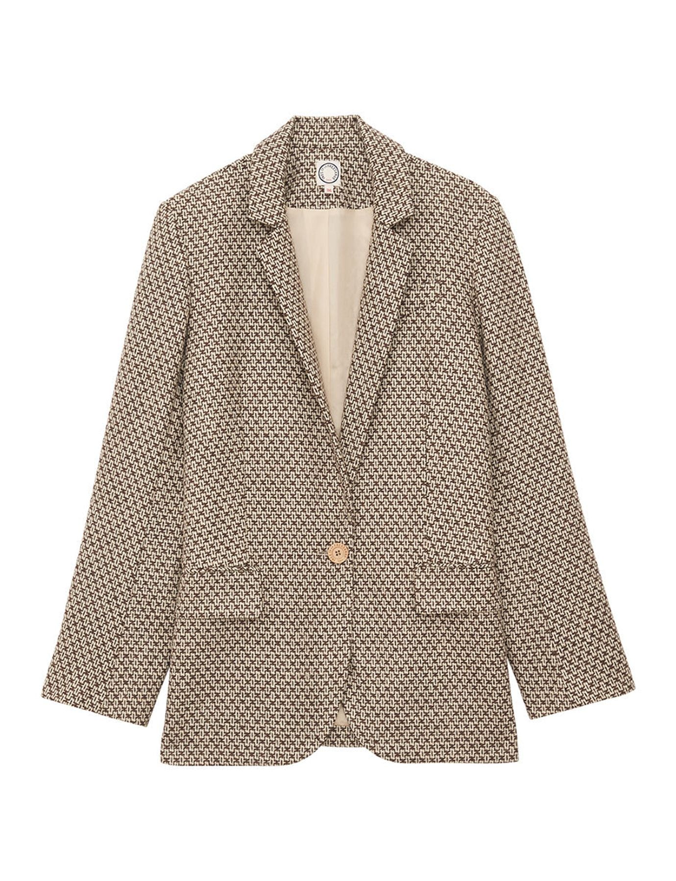 Giacca in lana Bruna marrone/ecrù
