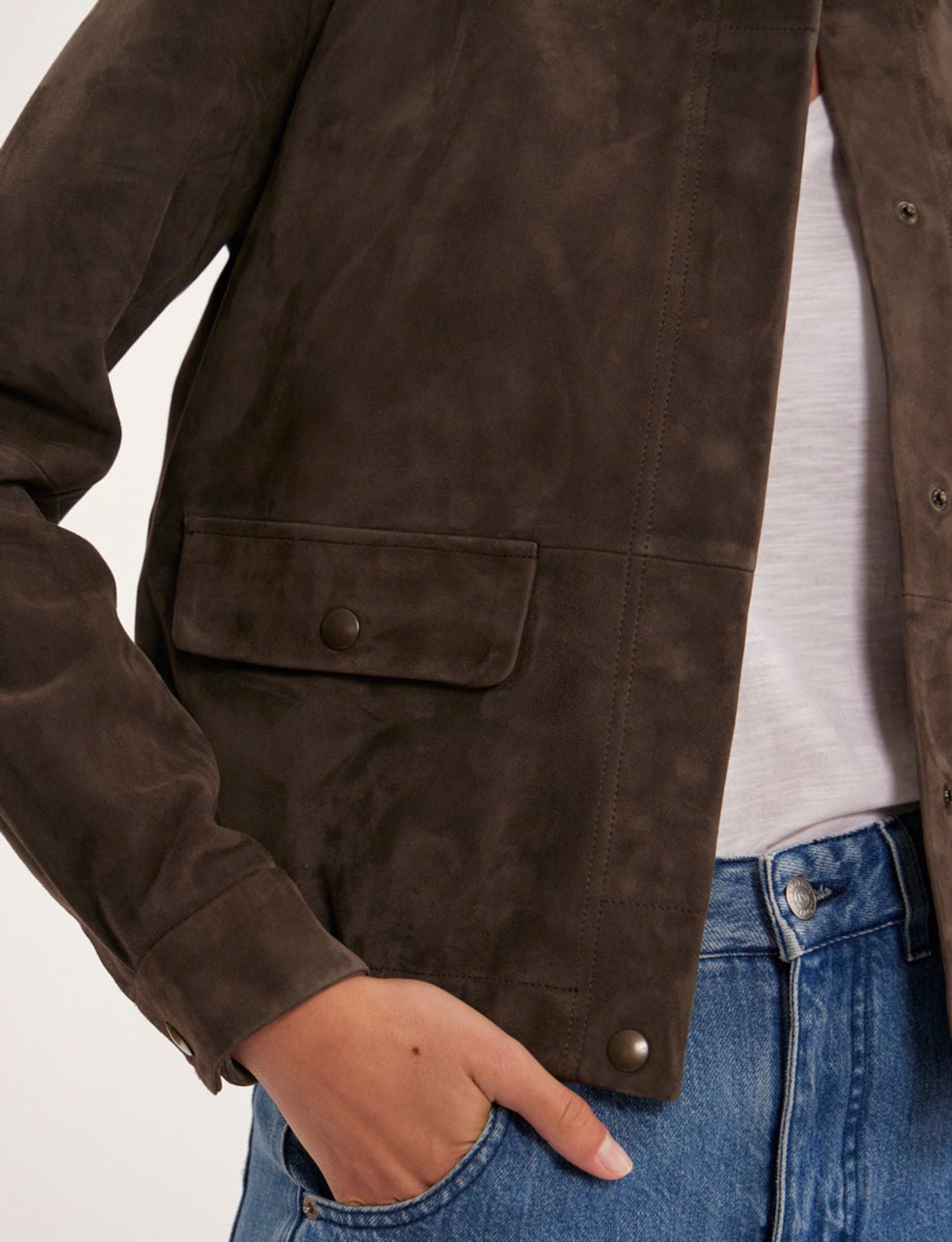 Giacca Dino in pelle scamosciata marrone