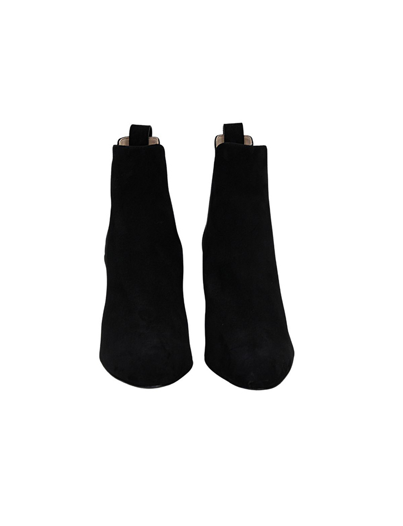 Stivaletto con tacco in camoscio nero