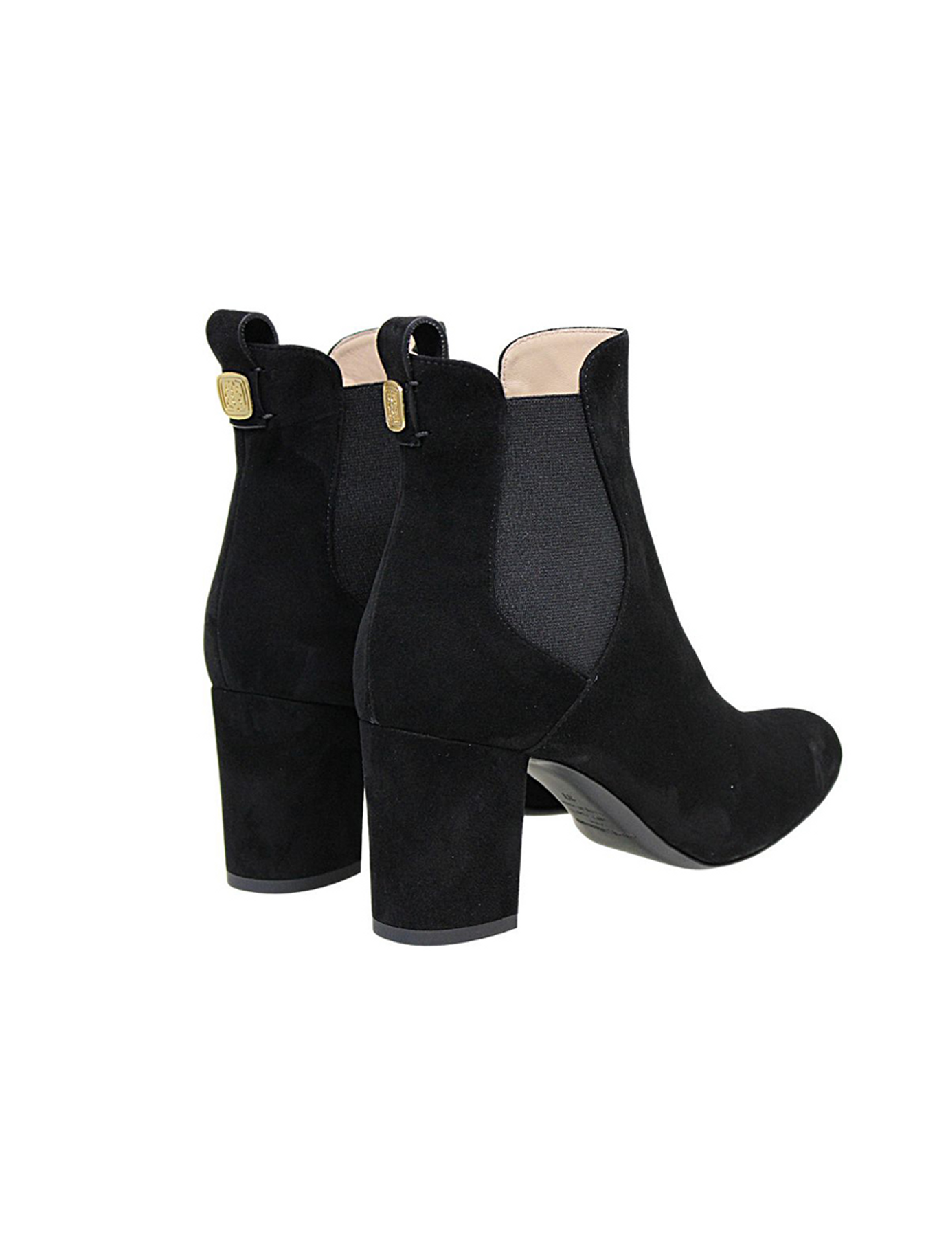Stivaletto con tacco in camoscio nero