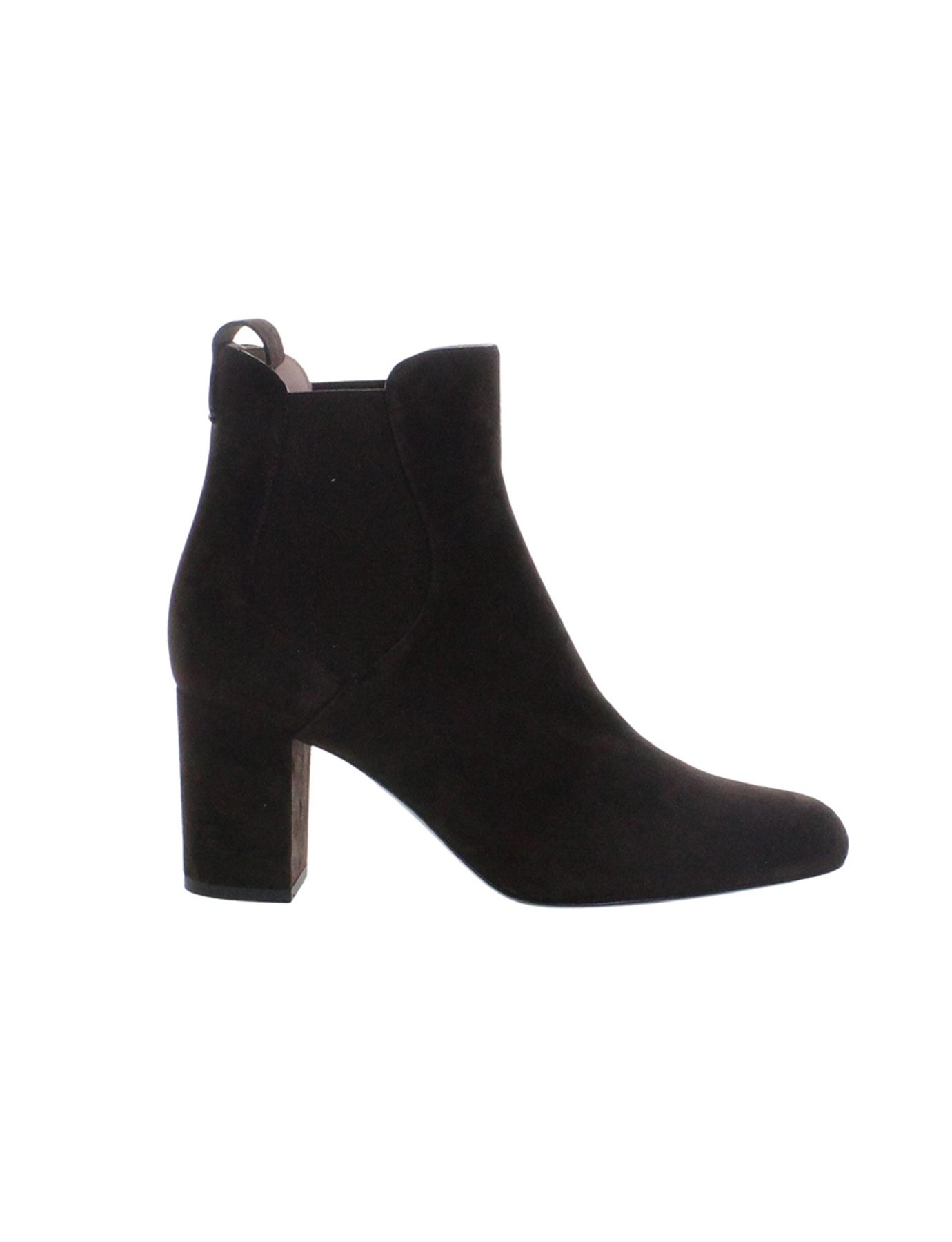 Stivaletti con tacco in camoscio marrone