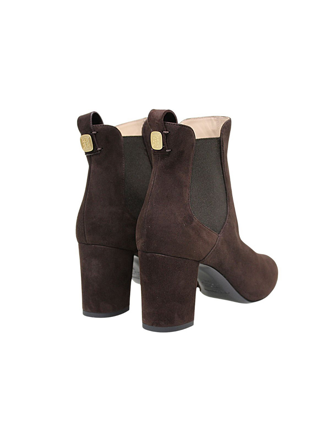 Stivaletti con tacco in camoscio marrone