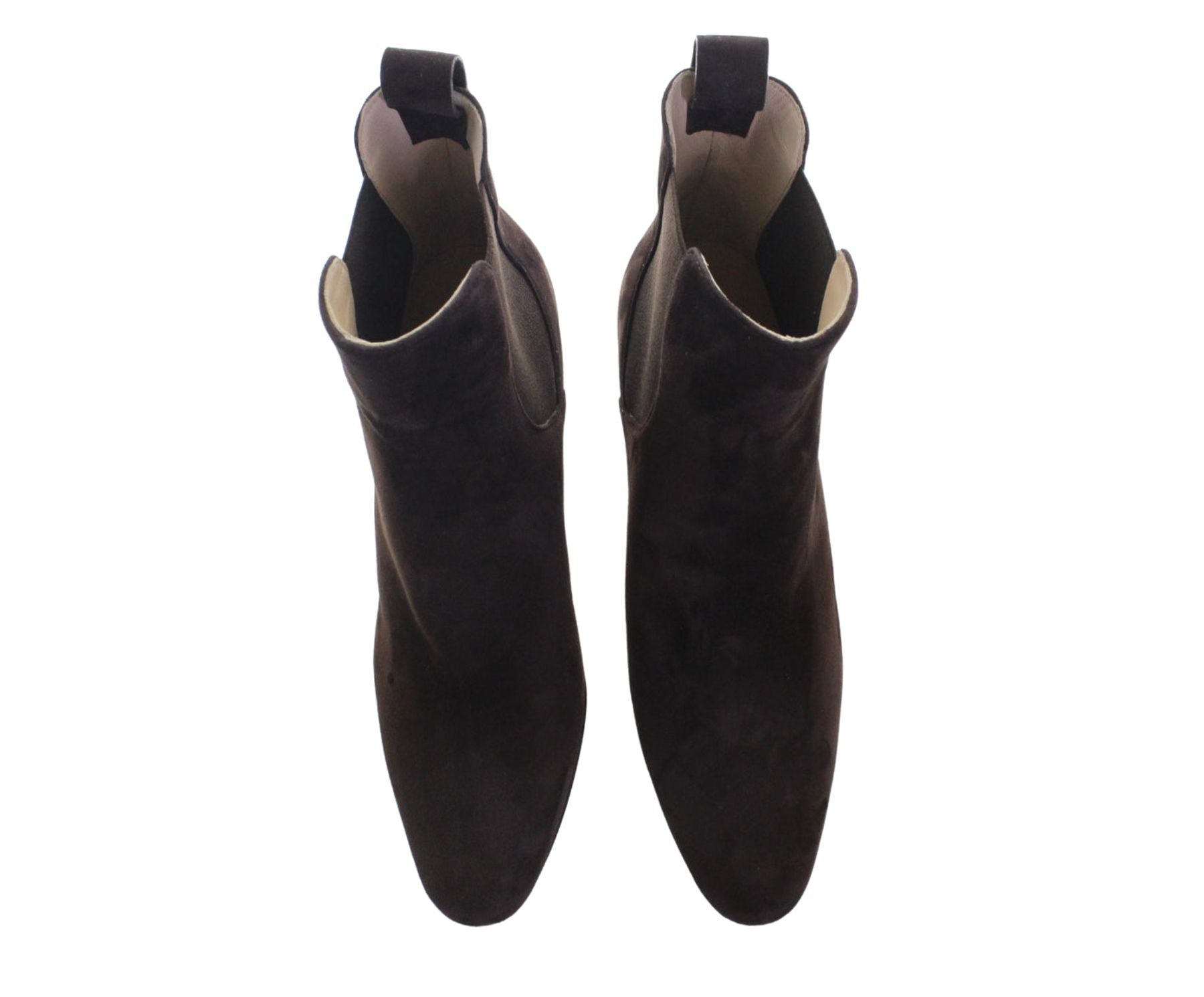 Stivaletti con tacco in camoscio marrone