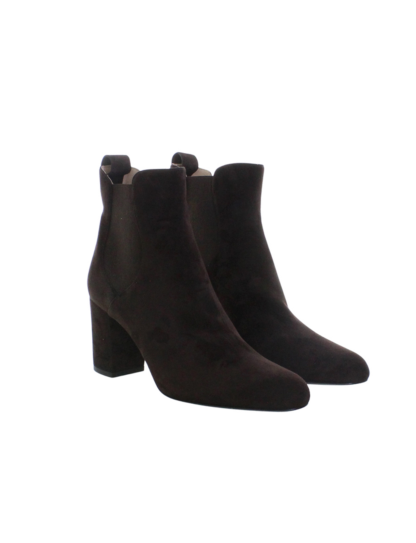Stivaletti con tacco in camoscio marrone