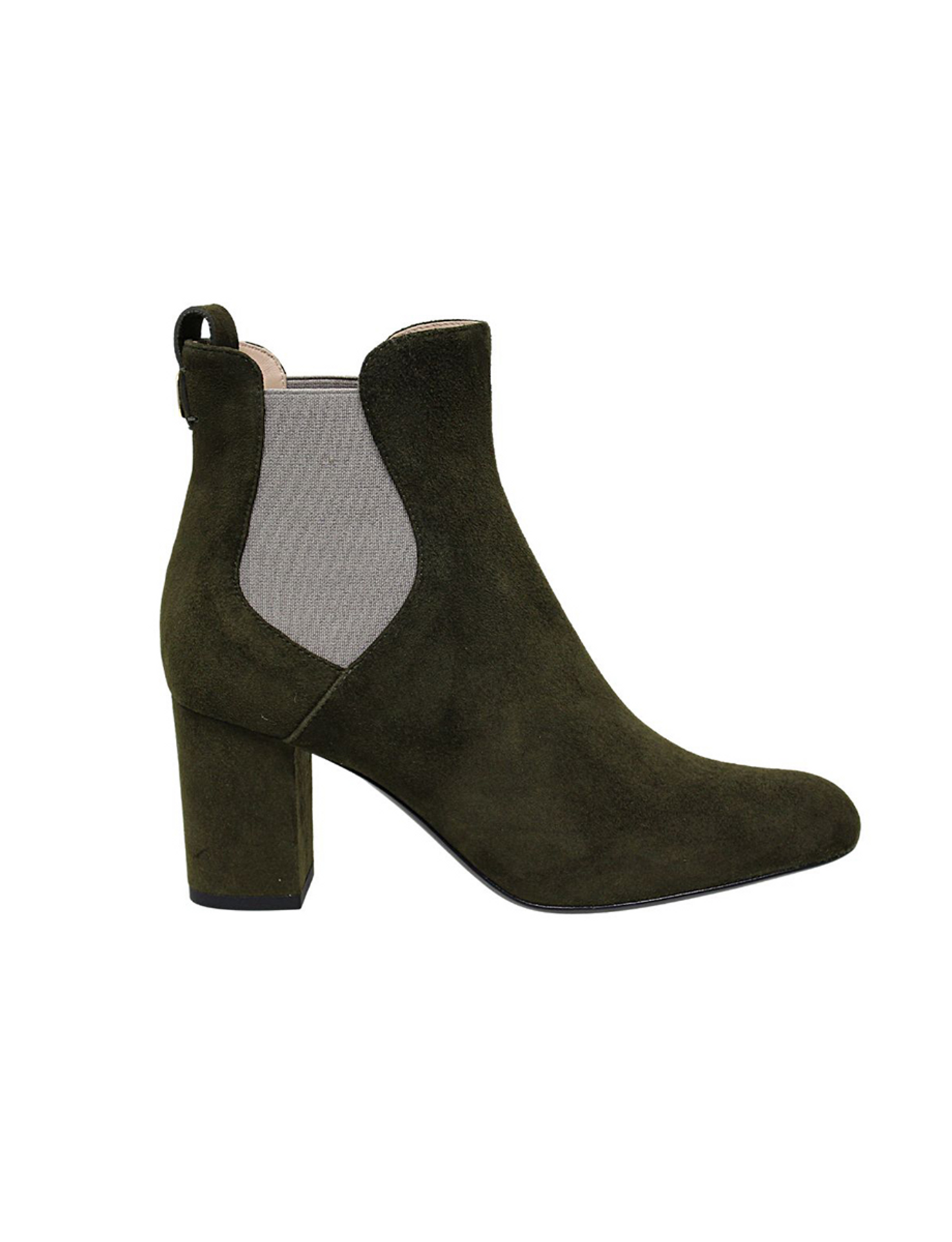 Stivaletto in pelle scamosciata color kaki