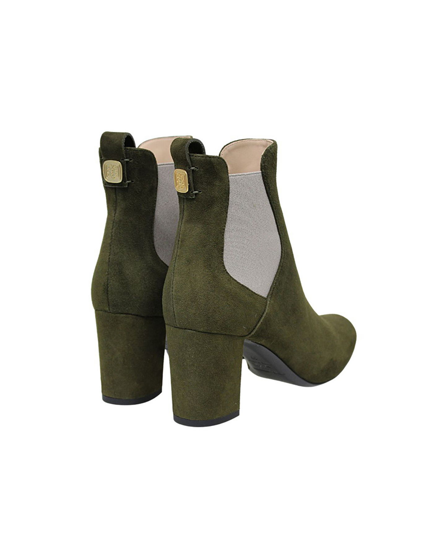 Stivaletto in pelle scamosciata color kaki