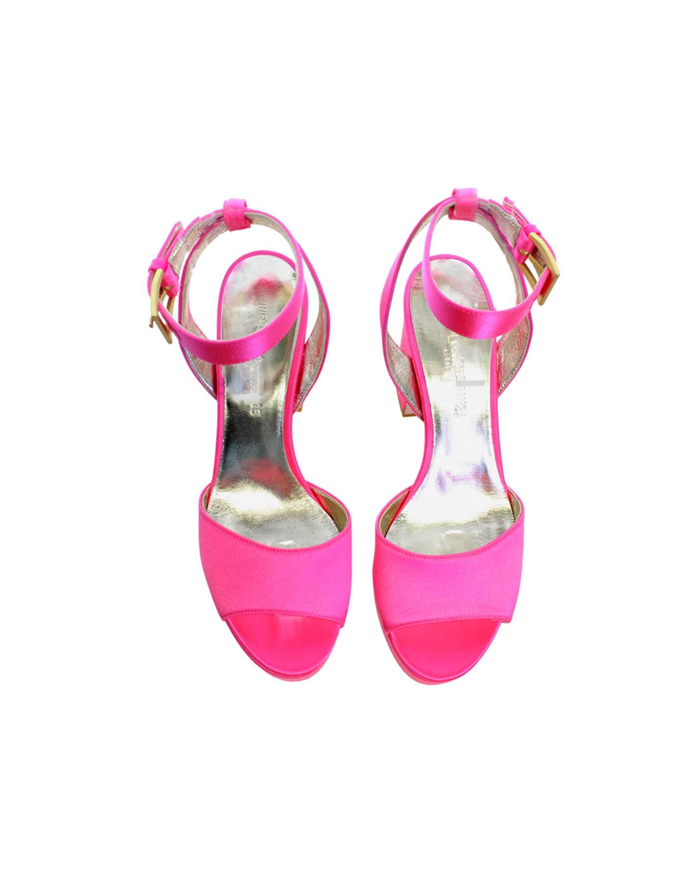 Sandalo con plateau in raso rosa