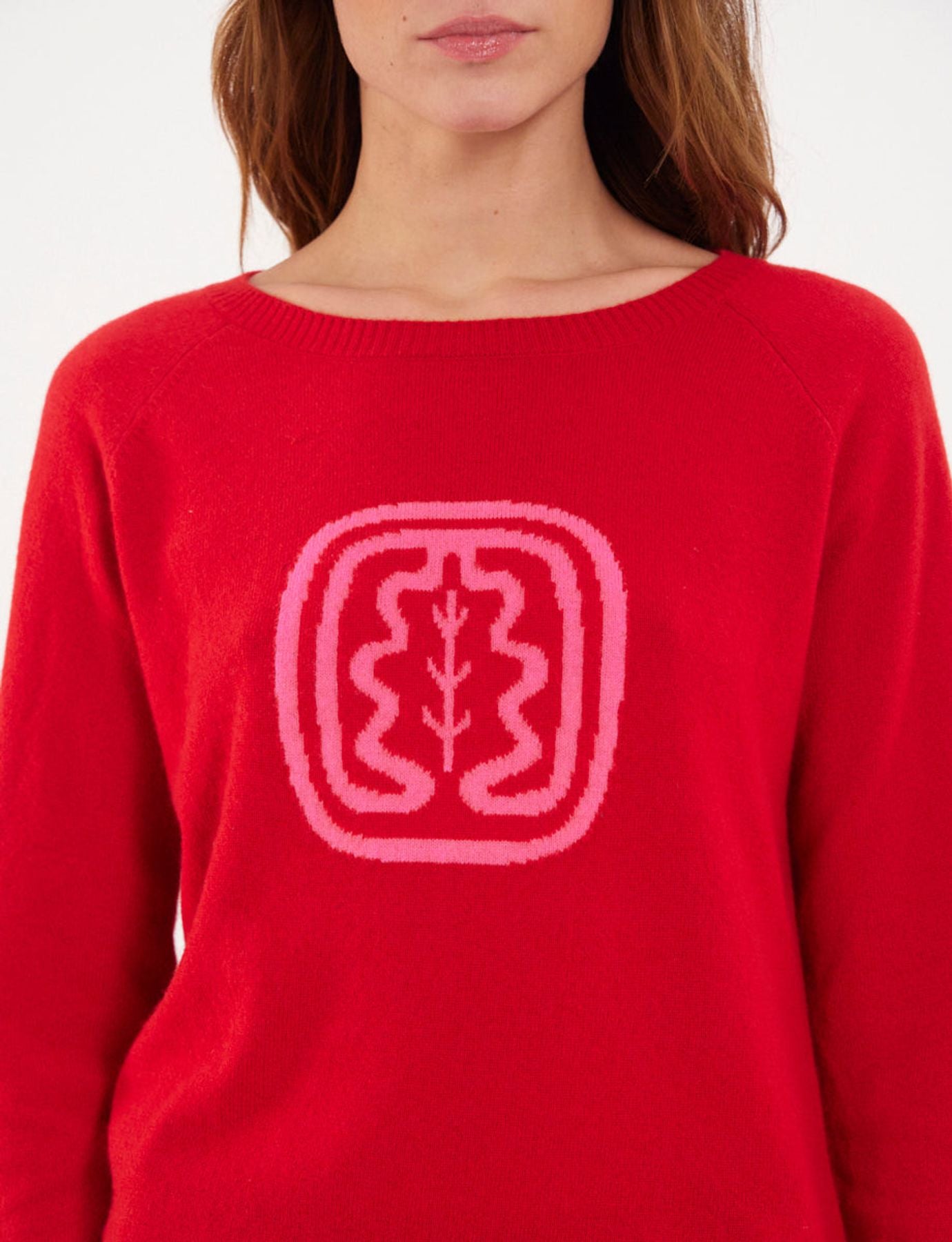 Maglia di cachemire con intarsio e collo a barretta Ines x Notshy