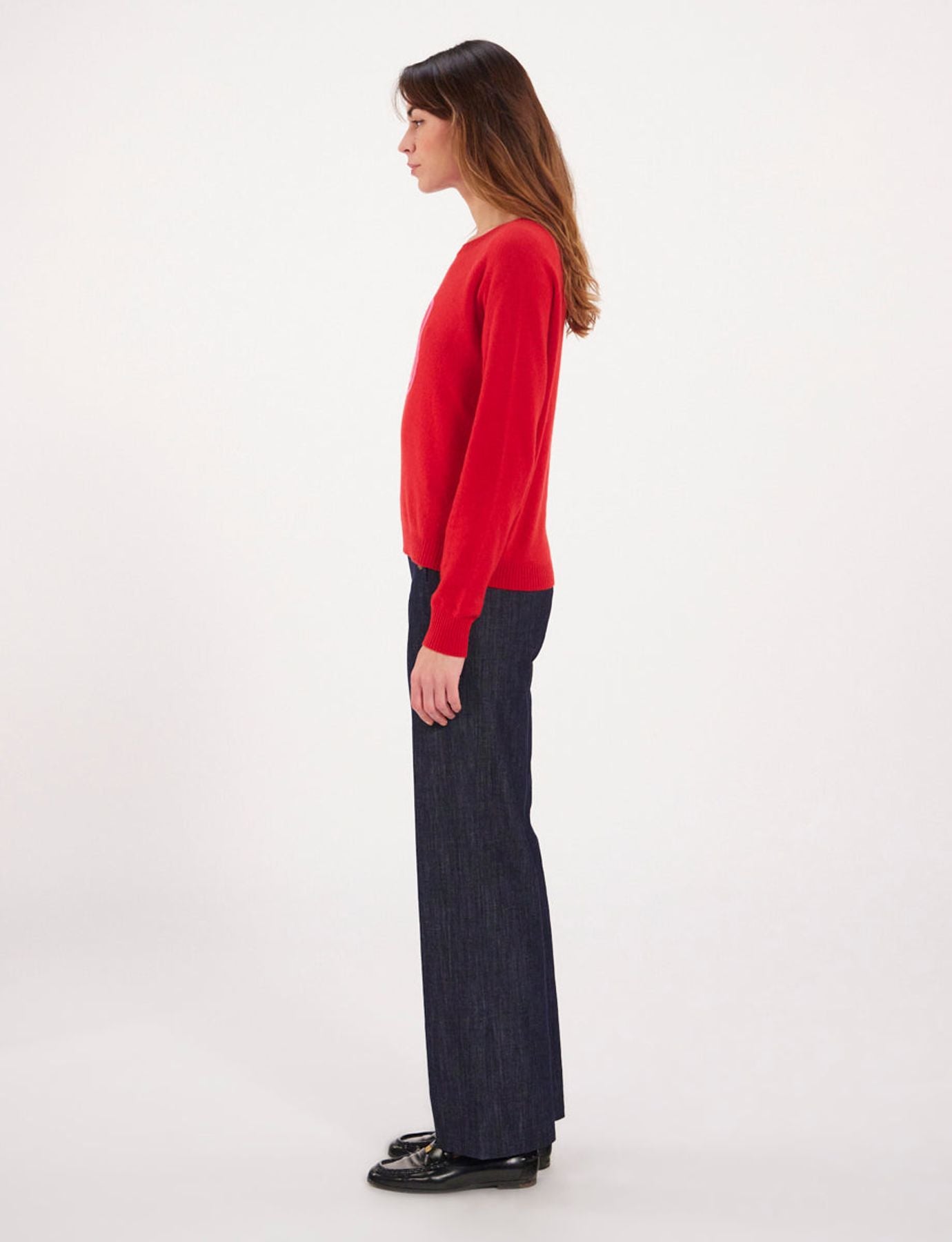 Maglia di cachemire con intarsio e collo a barretta Ines x Notshy