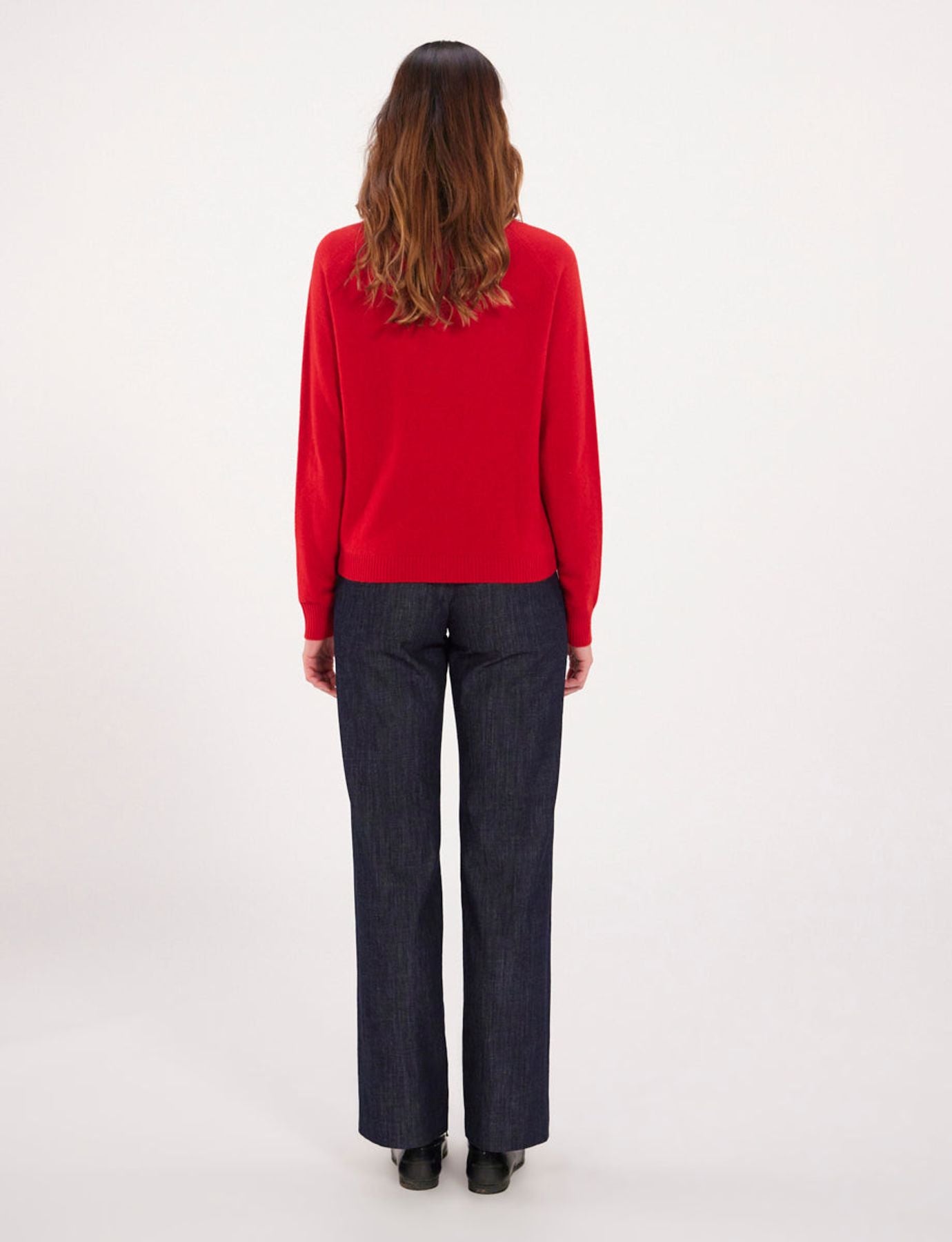 Maglia di cachemire con intarsio e collo a barretta Ines x Notshy