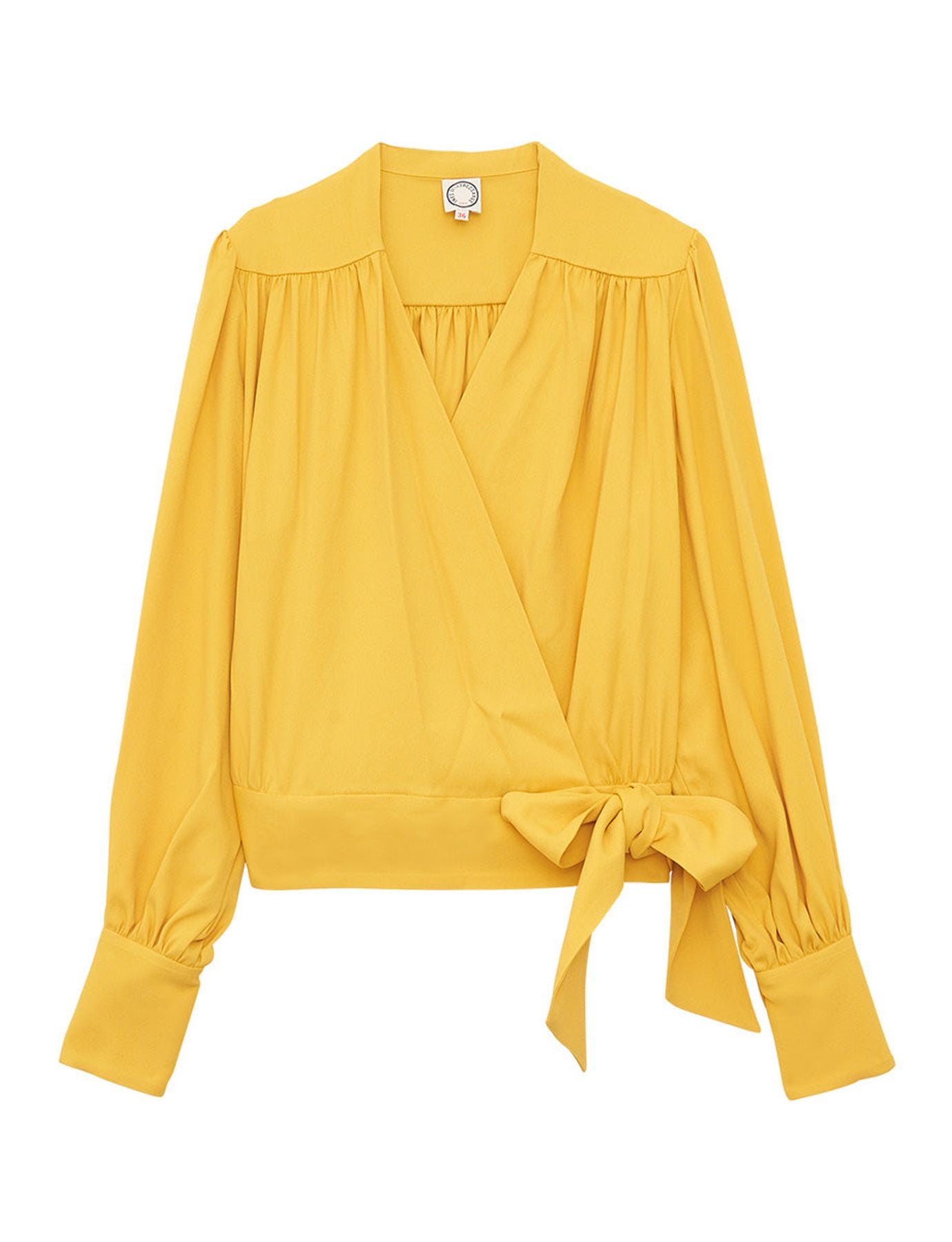 Blusa amarilla de crepé Elena