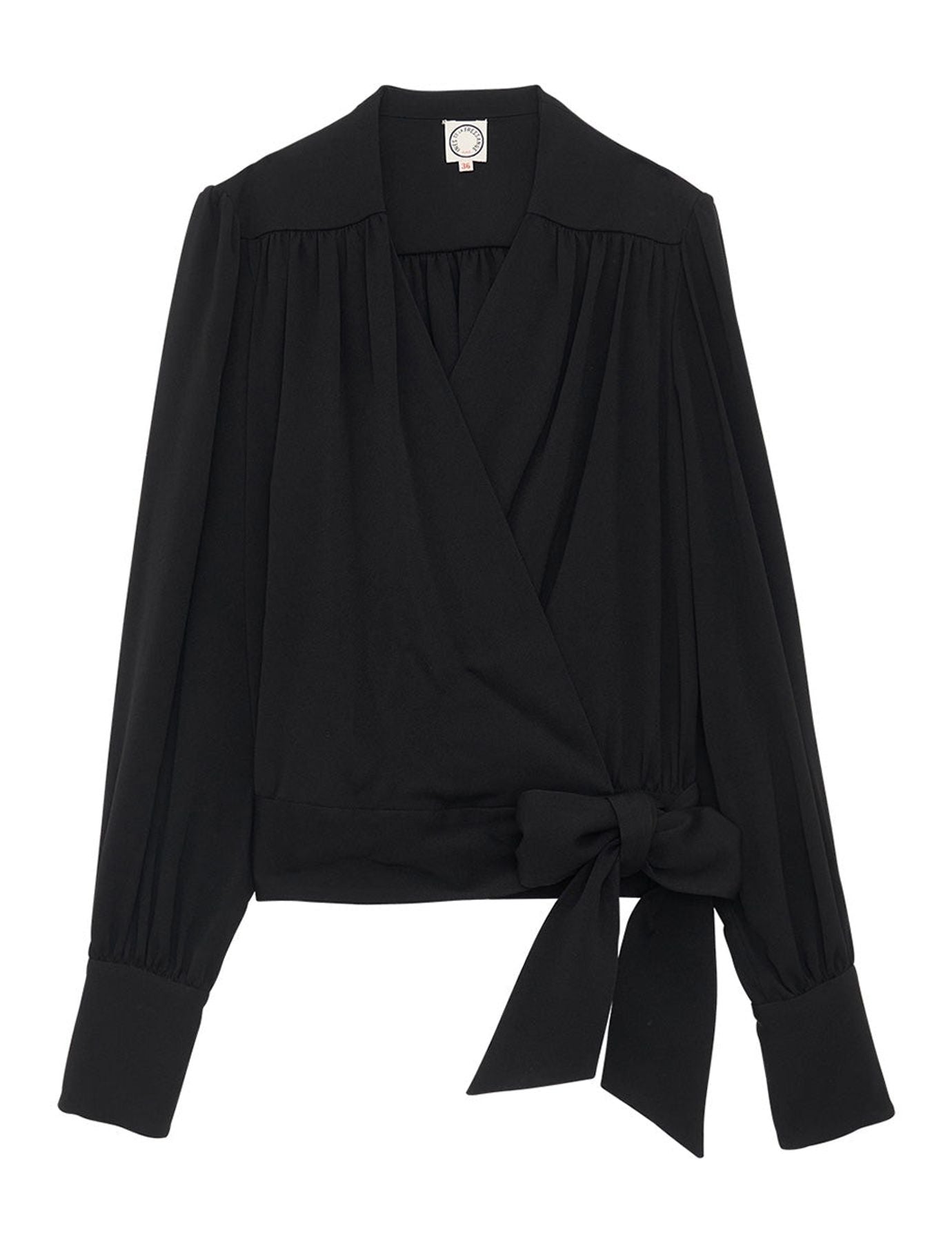 Blusa suelta Elena de crepé negro
