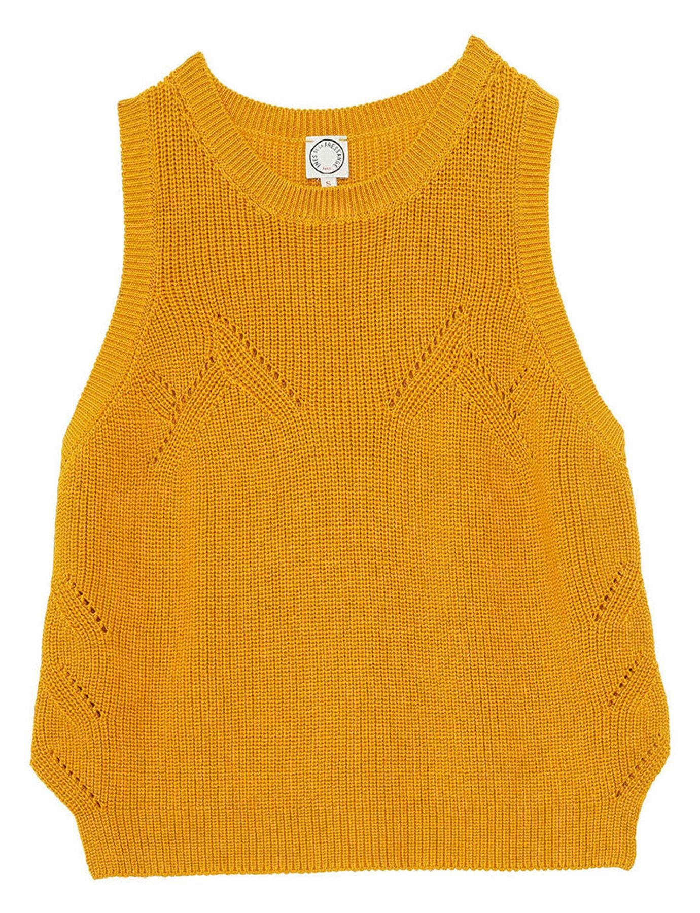 Jersey sin mangas Agatha mostaza