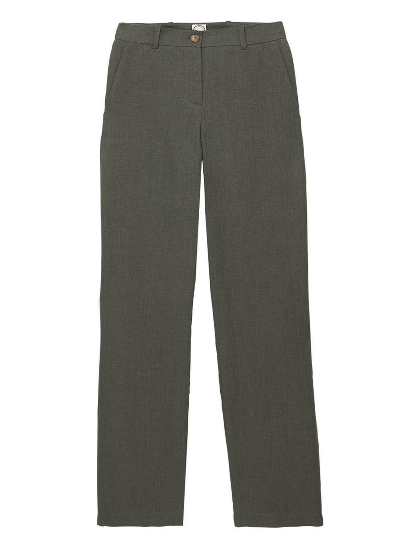 Pantalone Francisco di lino verde scuro