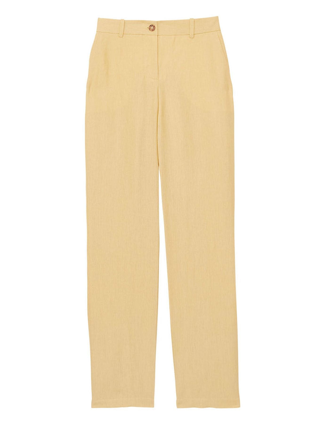 Pantaloni Francisco in lino color limone