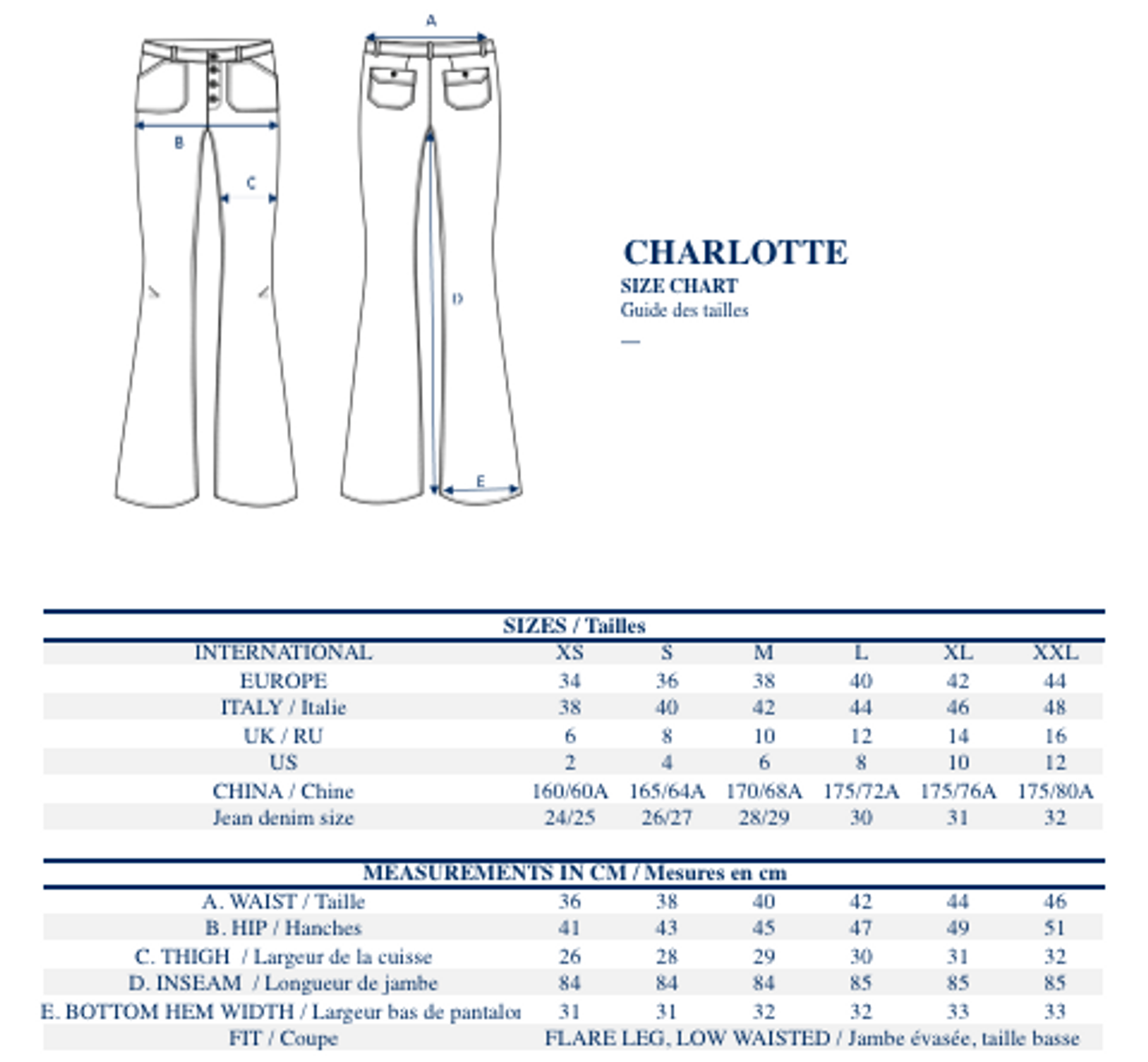 Pantalone con stampa marino Charlotte