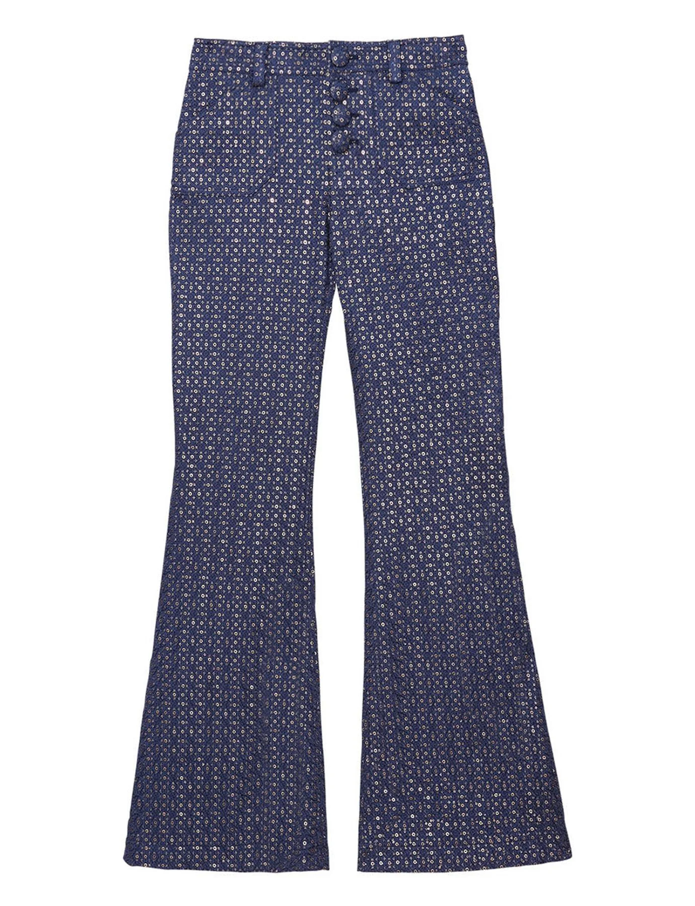 pantaloni-charlotte stampati blu navy