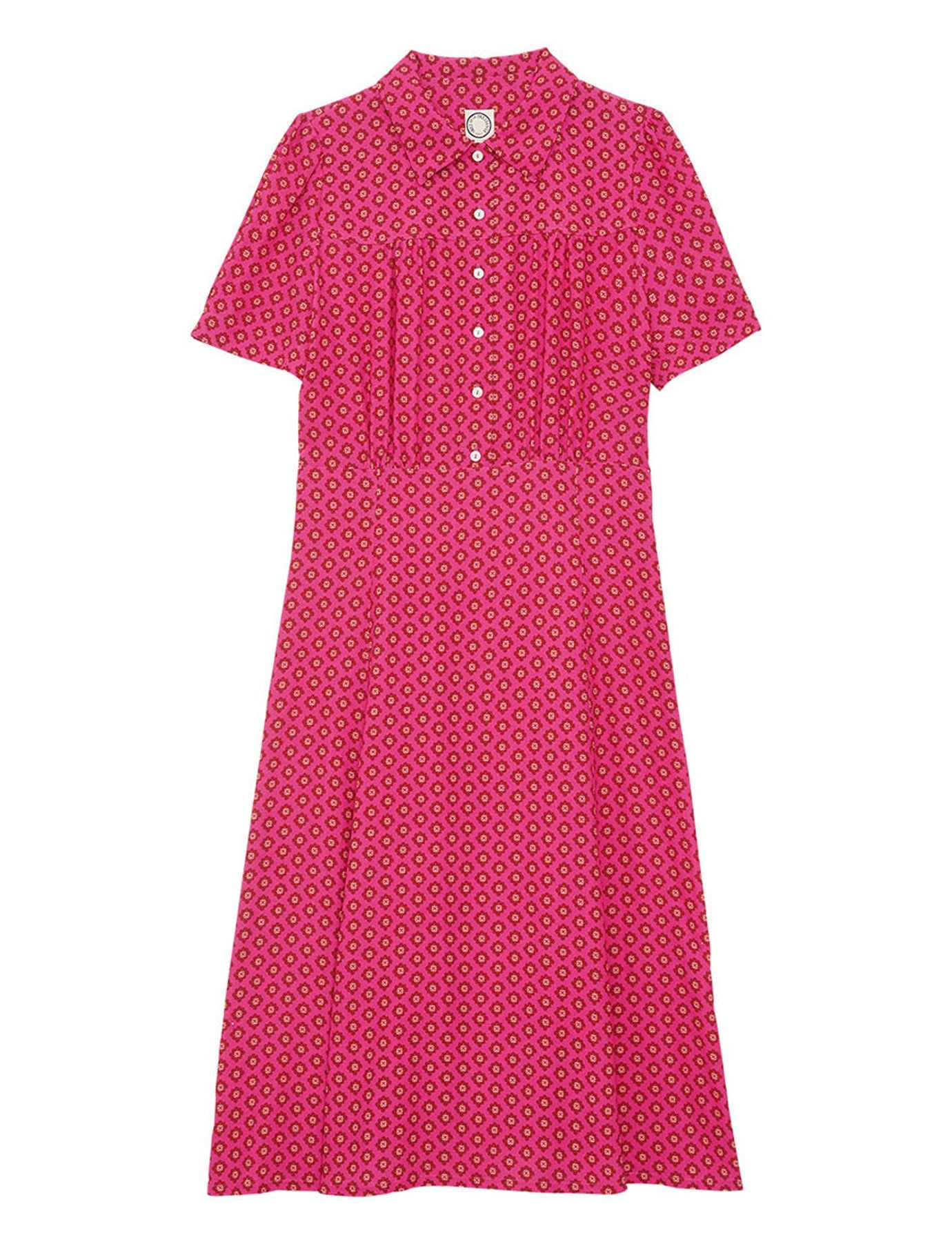 Abito Angèle con stampa rosa